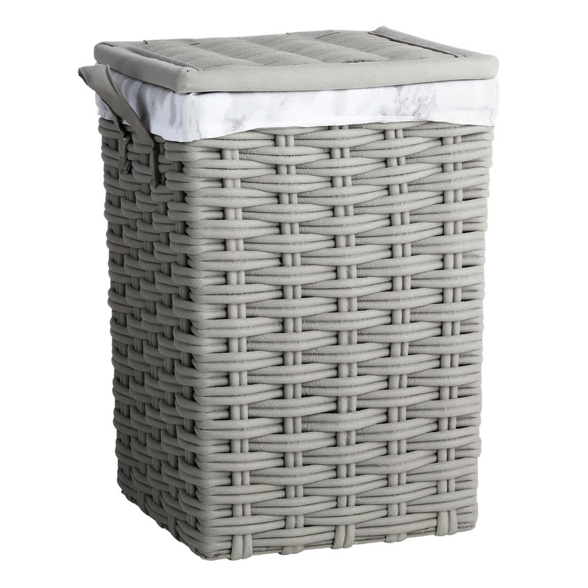Floor Standing Laundry Hamper with Printed Marble Liner, Medium