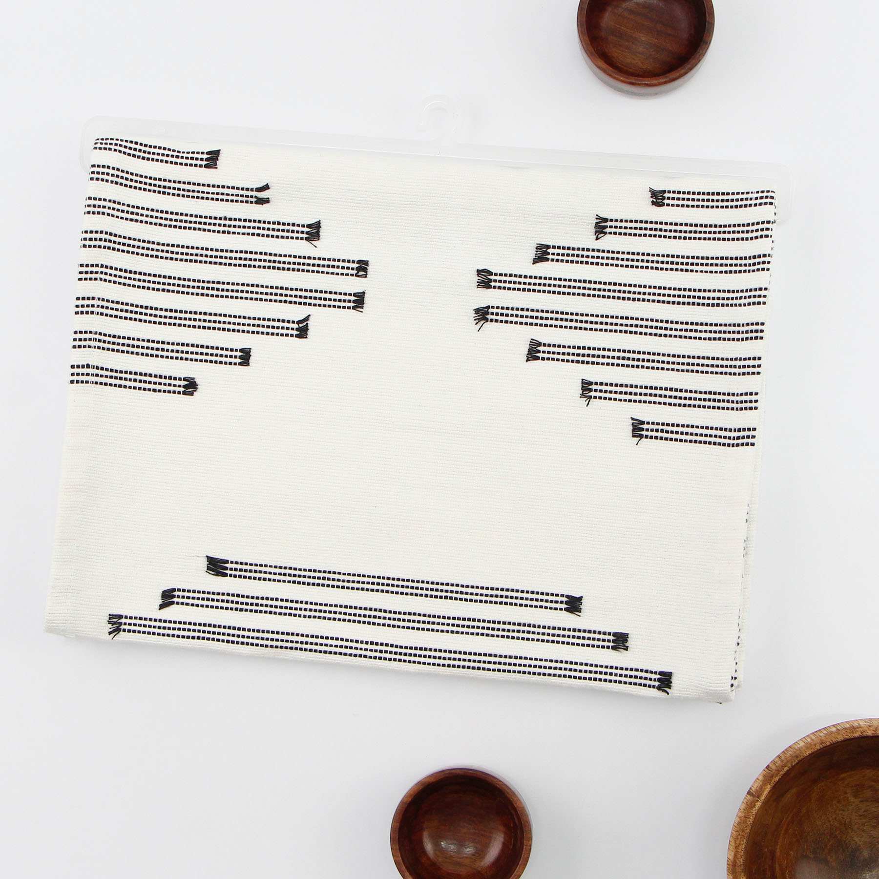 Black Broken Stripe Table Runner
