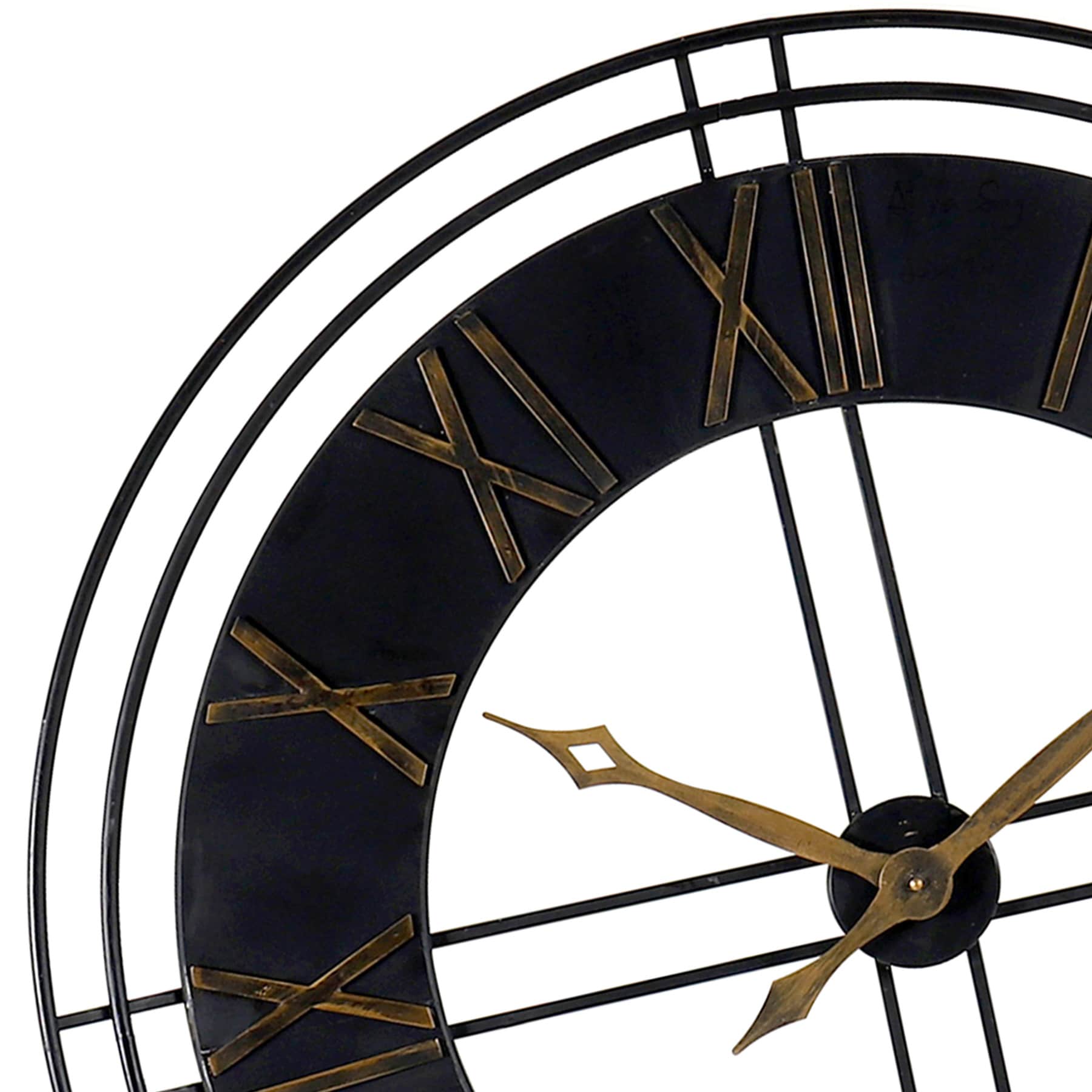 Crosby St. Black Metal Round Wall Clock, 36"