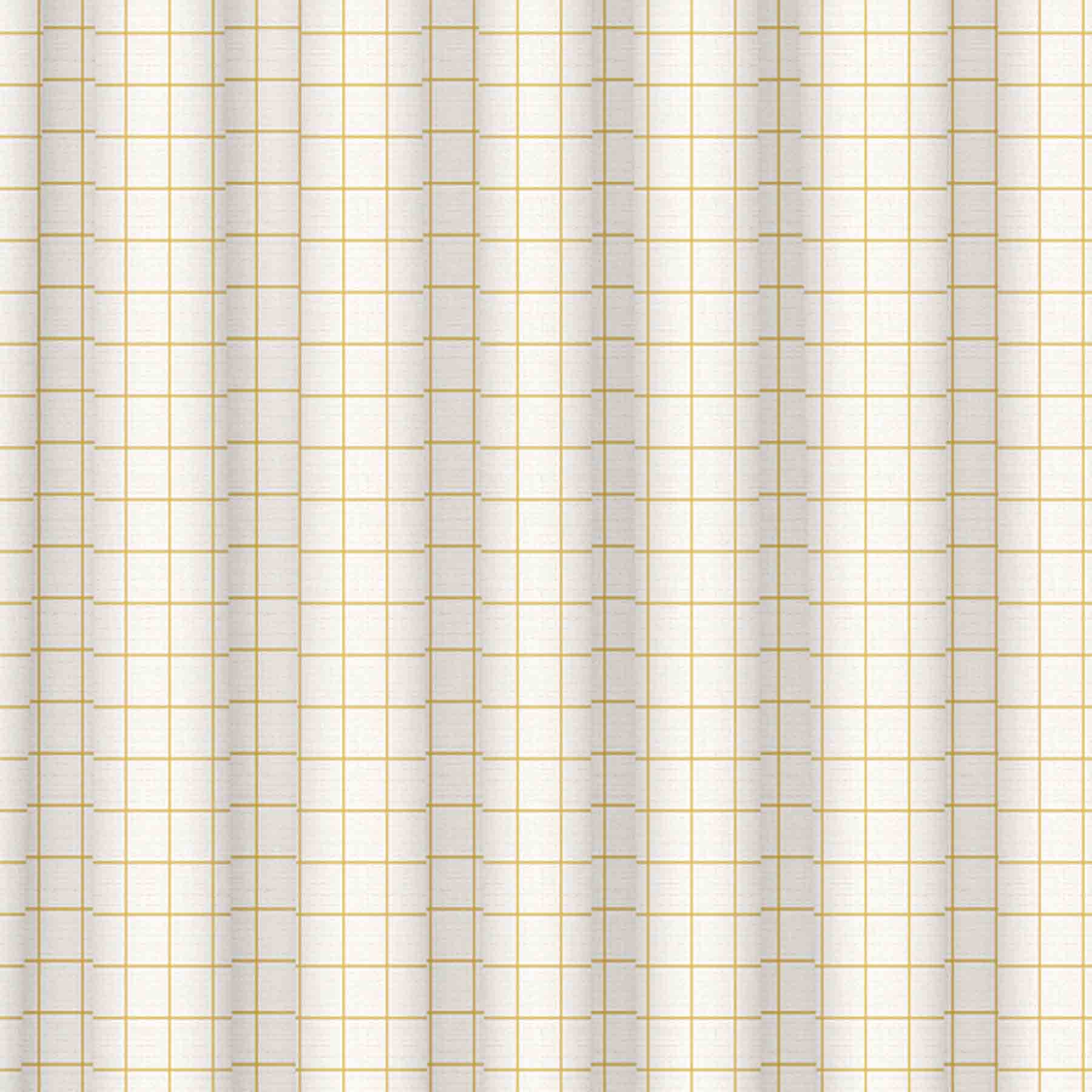 Ty Pennington Yellow & Ivory Woven Windowpane Shower Curtain, 72"