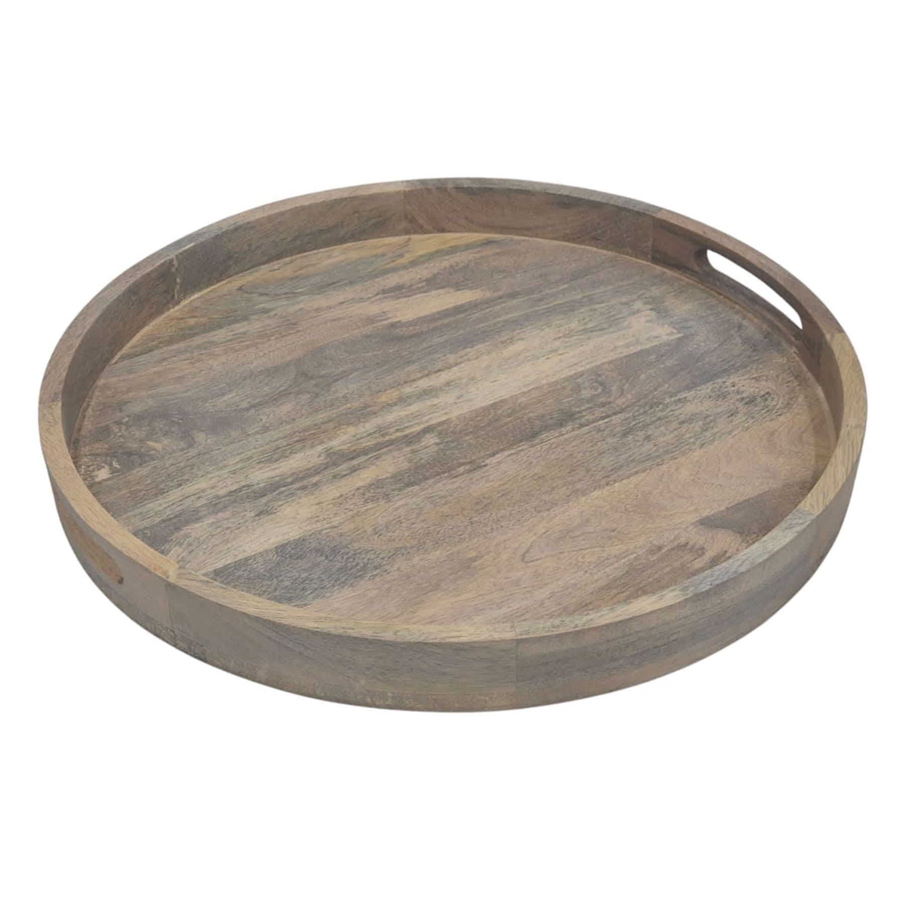 Black Bleached Mango Wood Tray Black, 20"
