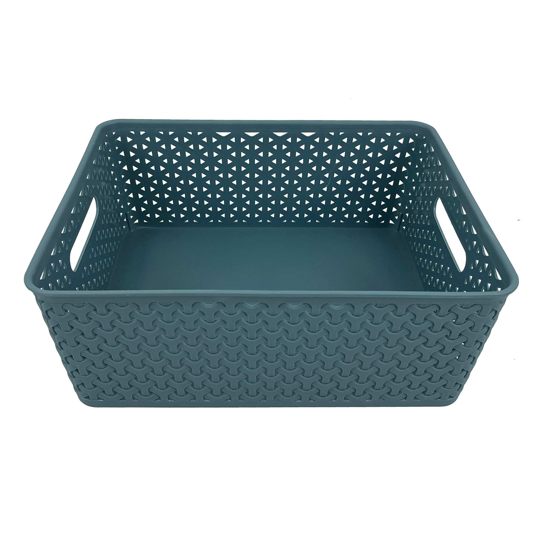 Blue Y-Weave Storage Basket, Medium