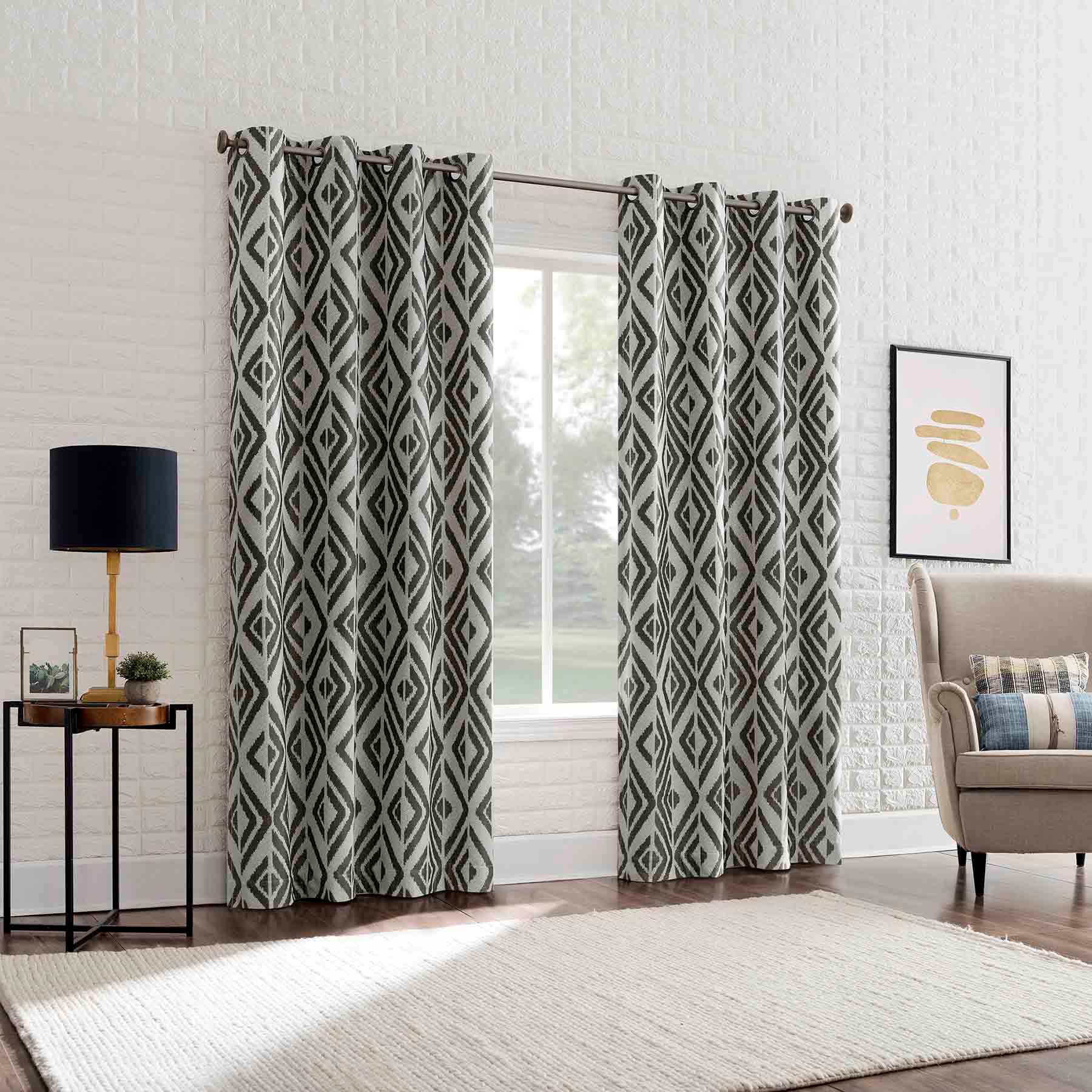 Sun Zero Charcoal Extreme Blackout Grommet Curtain Panel, 84"