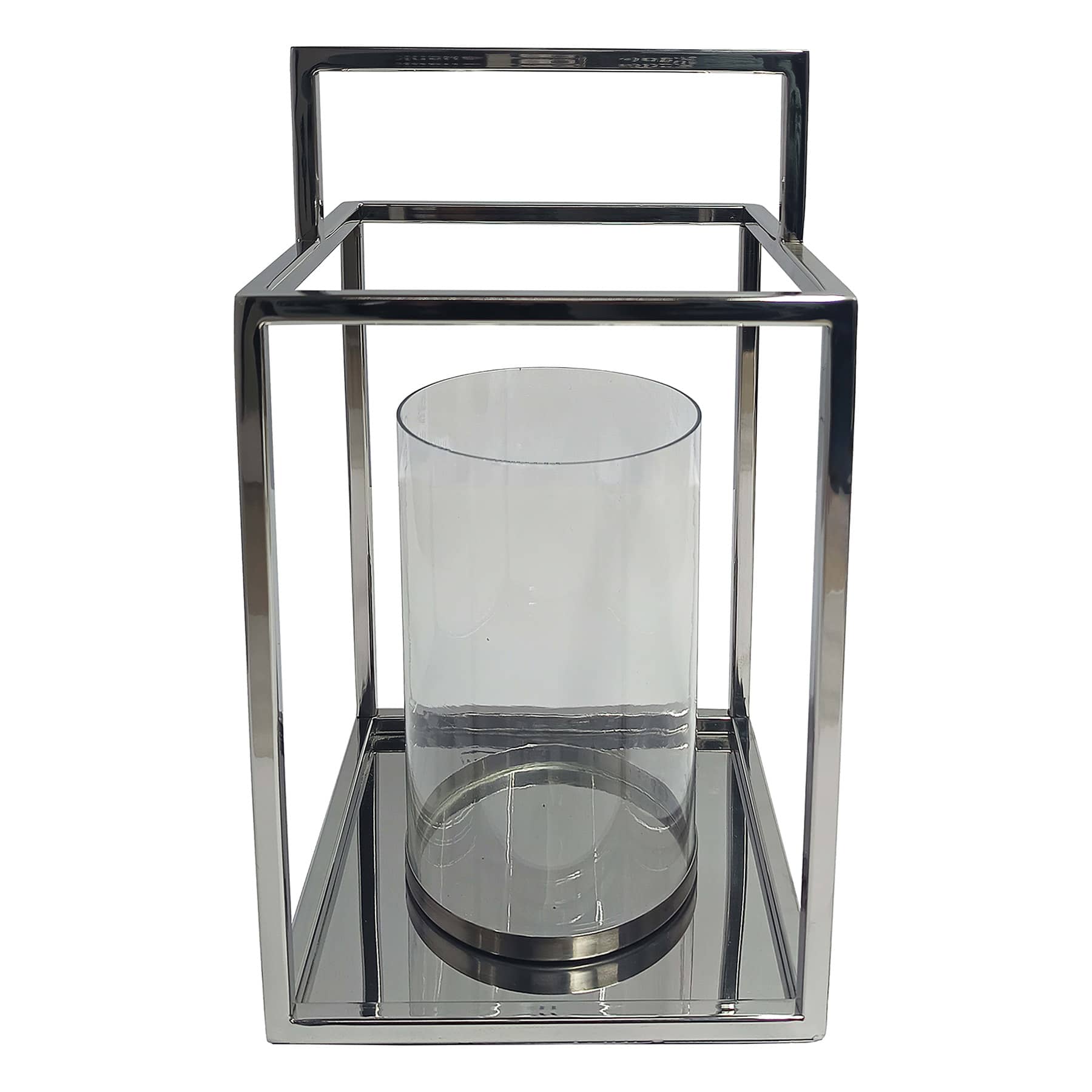 Chrome Lantern with Handle, 14"