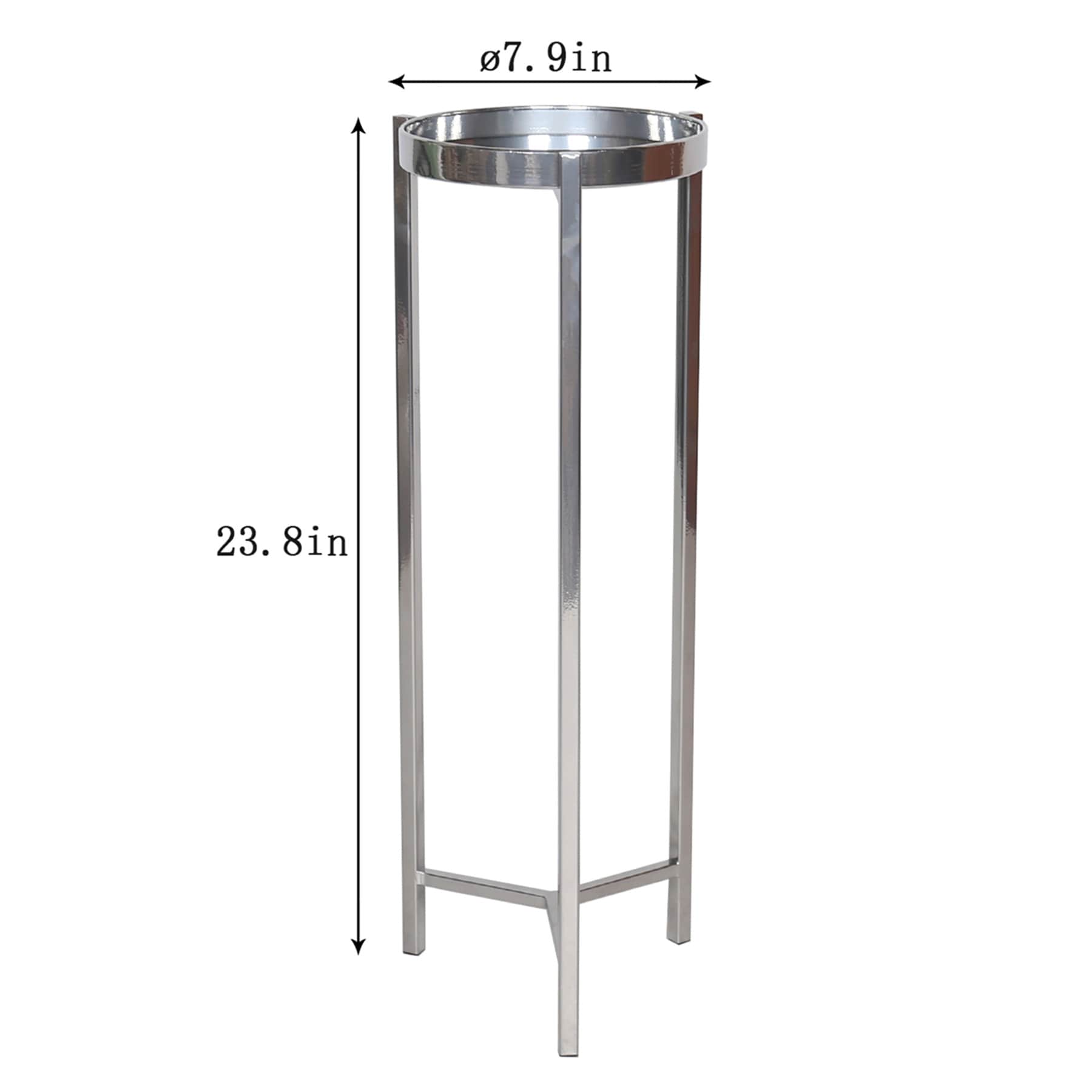 Crosby St. Silver Metal Plant Stand, Small