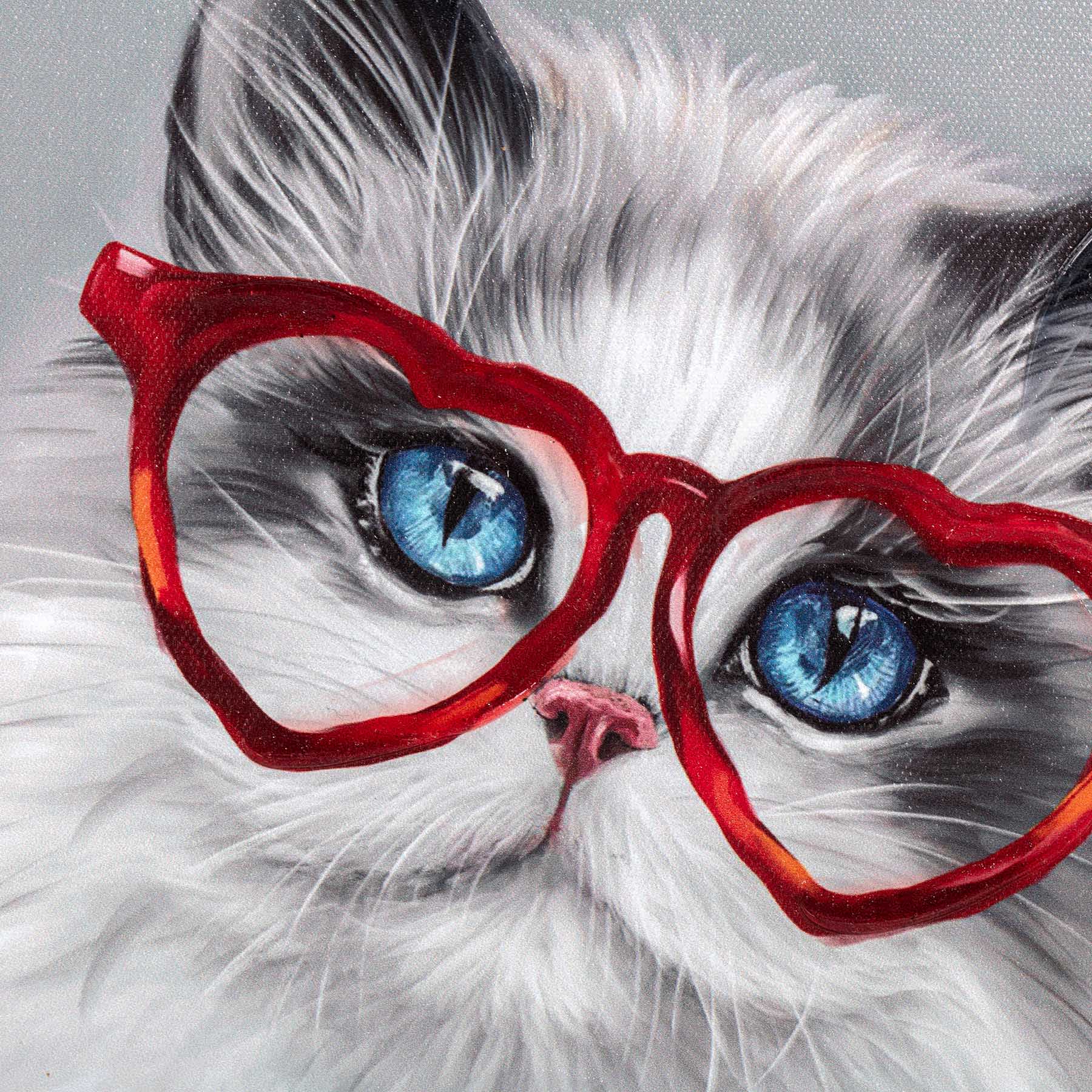 Cat with Glasses Canvas Wall Art, 11x14