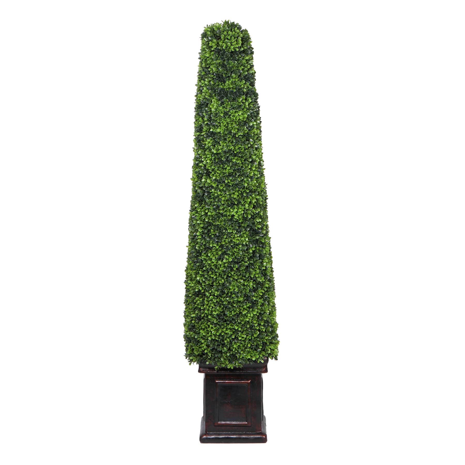 Pyramid Boxwood Topiary Tree, 48"