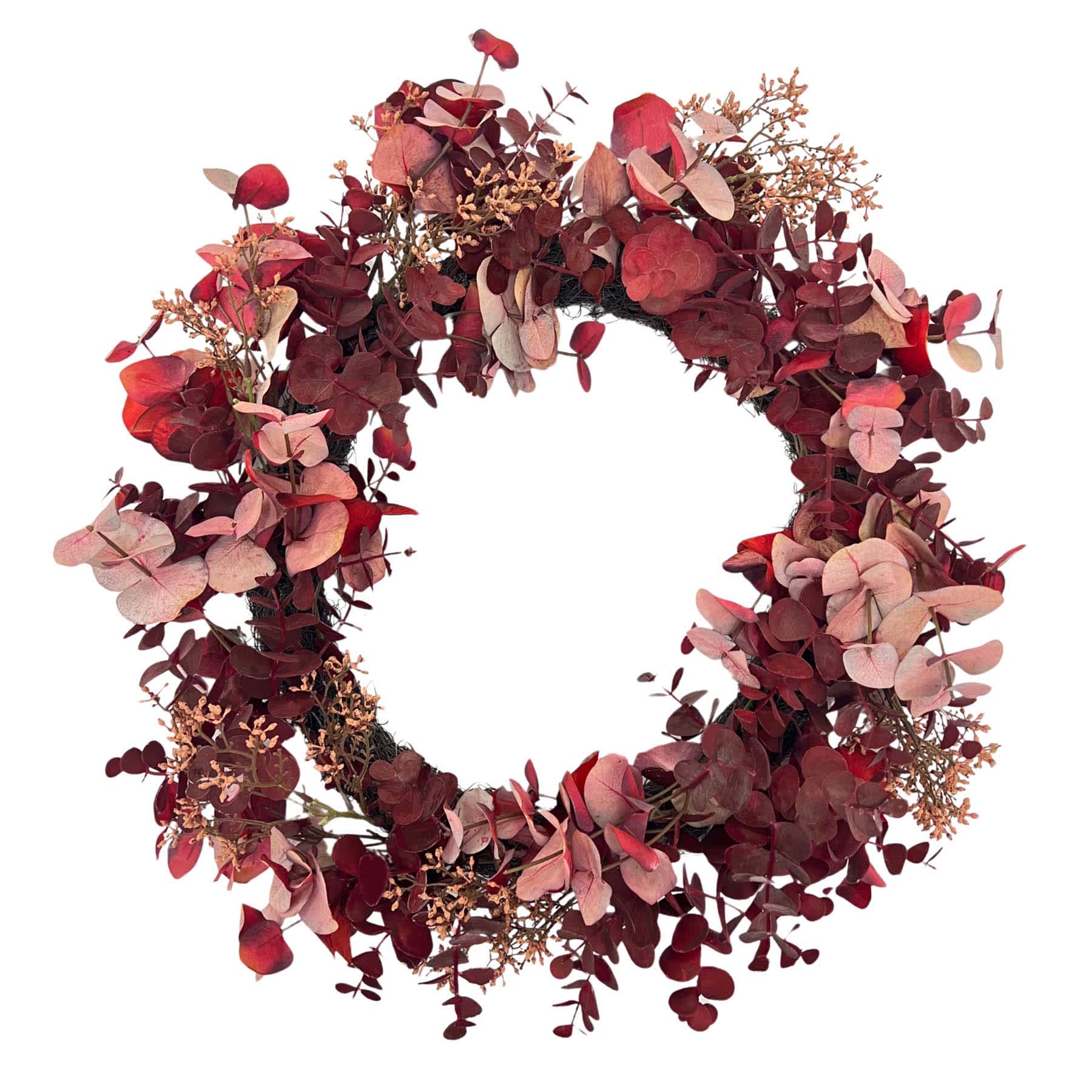 Burgundy Eucalyptus Wreath, 22"