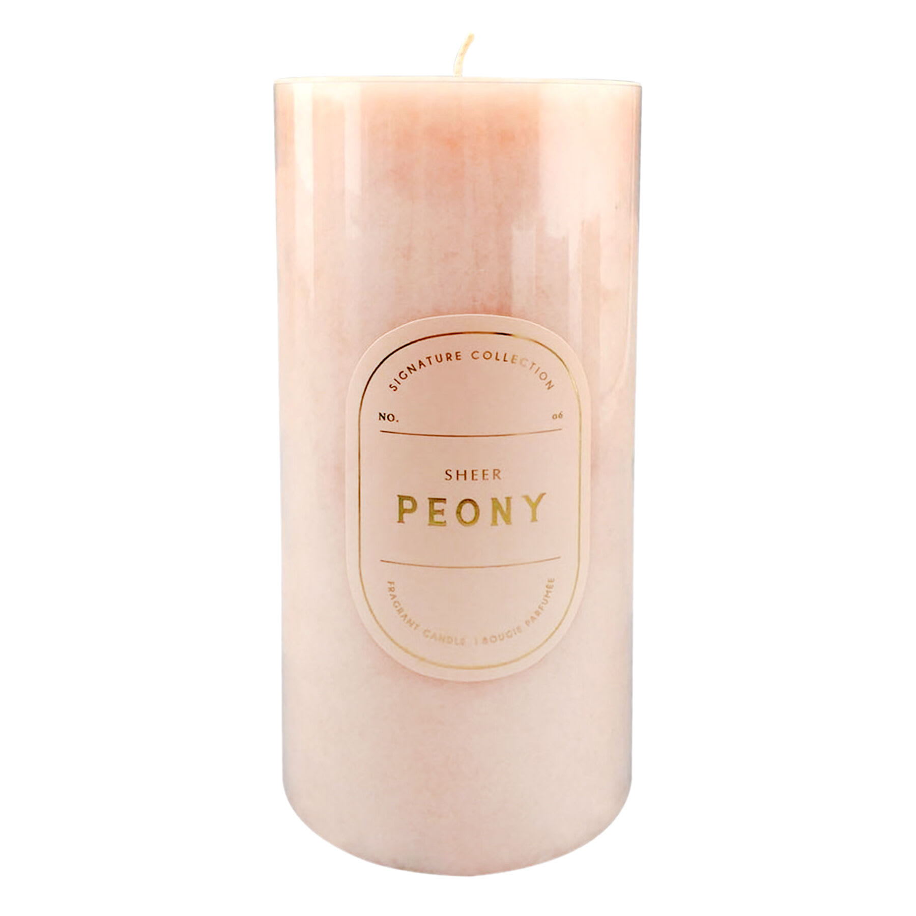 Sheer Peony Scented Pillar Candle, 3x6
