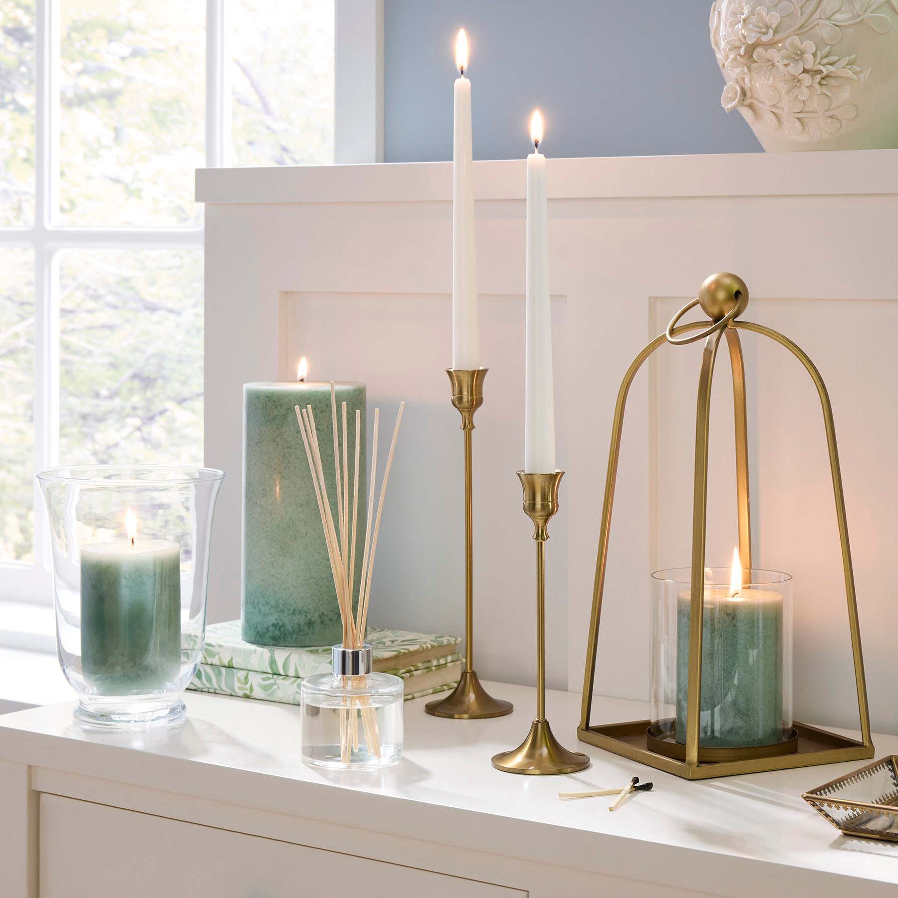 Providence Alder & Eucalyptus Scented Pillar Candle, 4x8