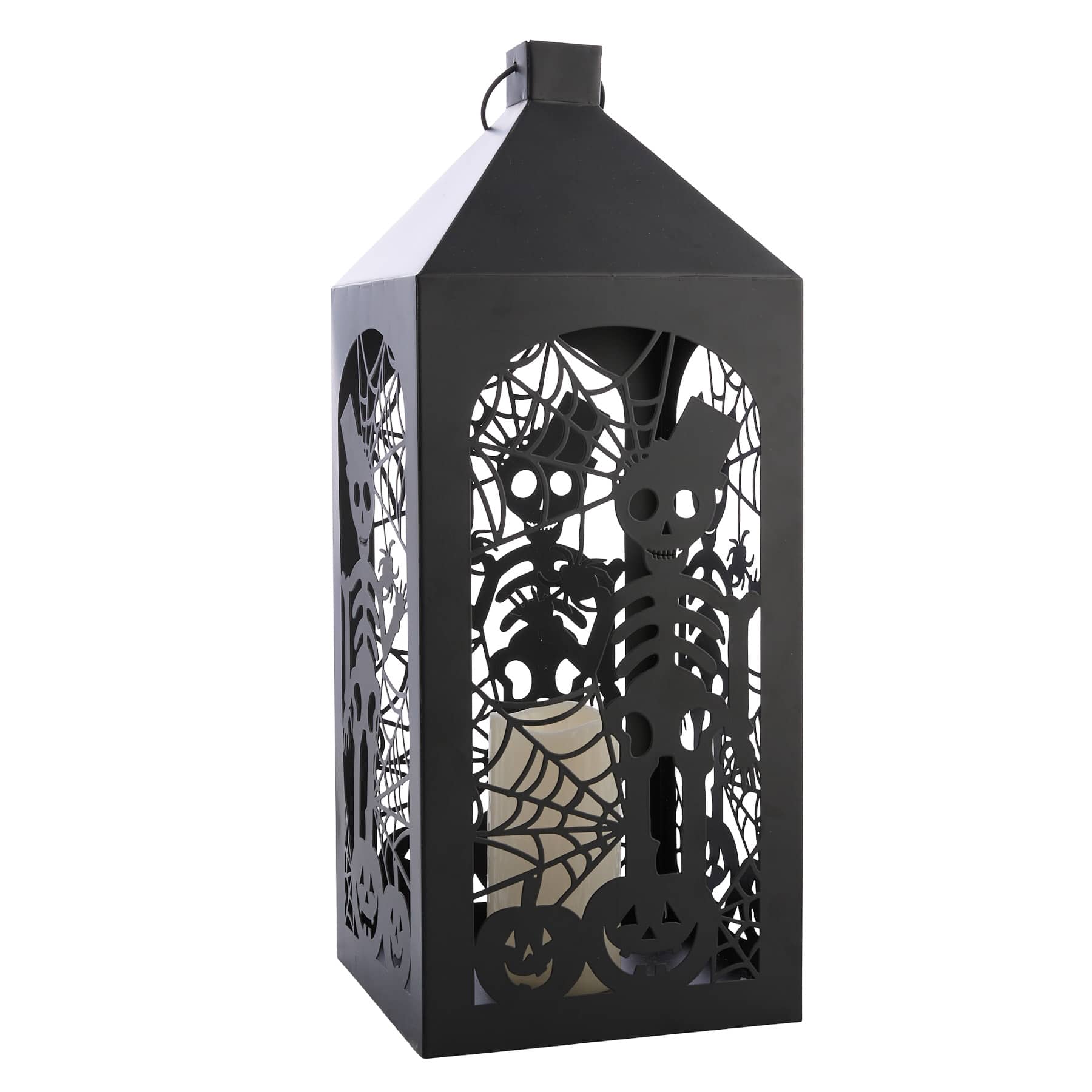 Happy Haunting LED Skeleton Cutout Lantern, 22.8"