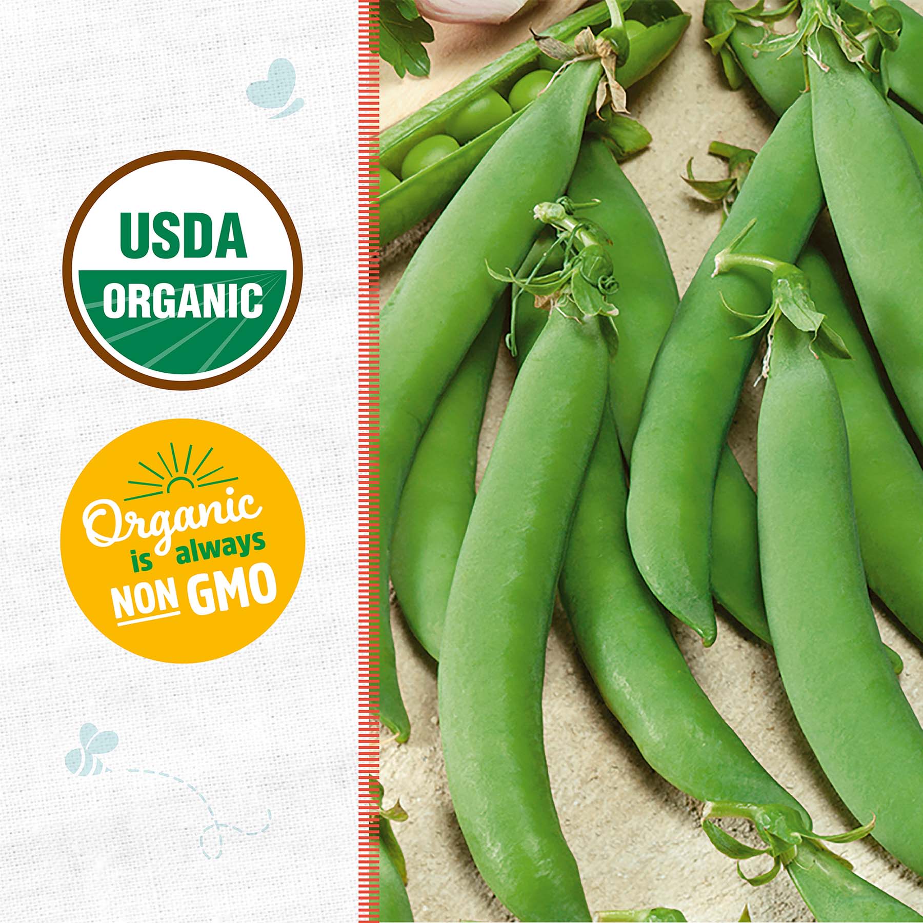 Back to Roots Heirloom Seeds, Pea, Snap Sugar Daddy
