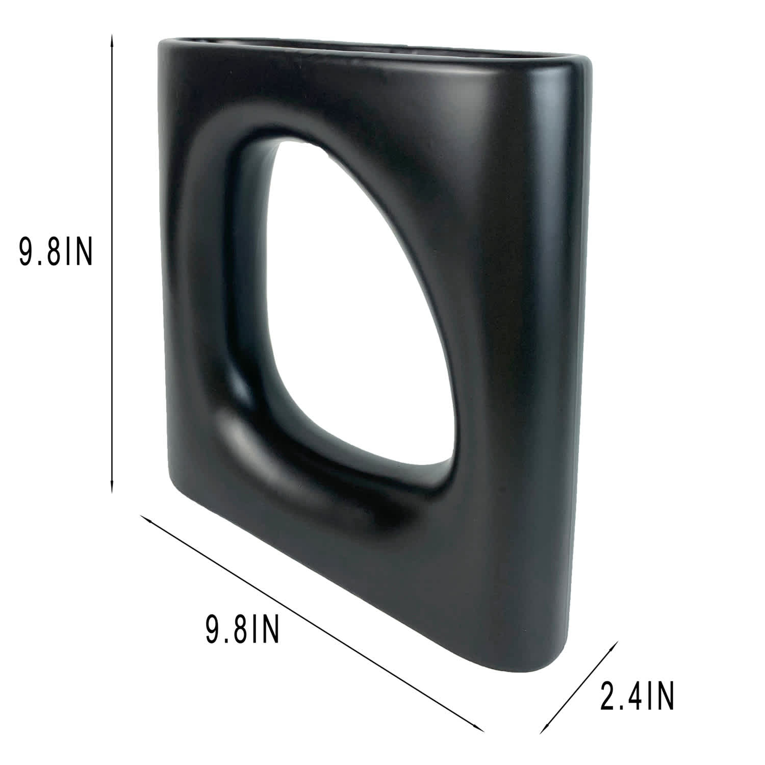 Crosby St. Black Open Ceramic Vase, 10"