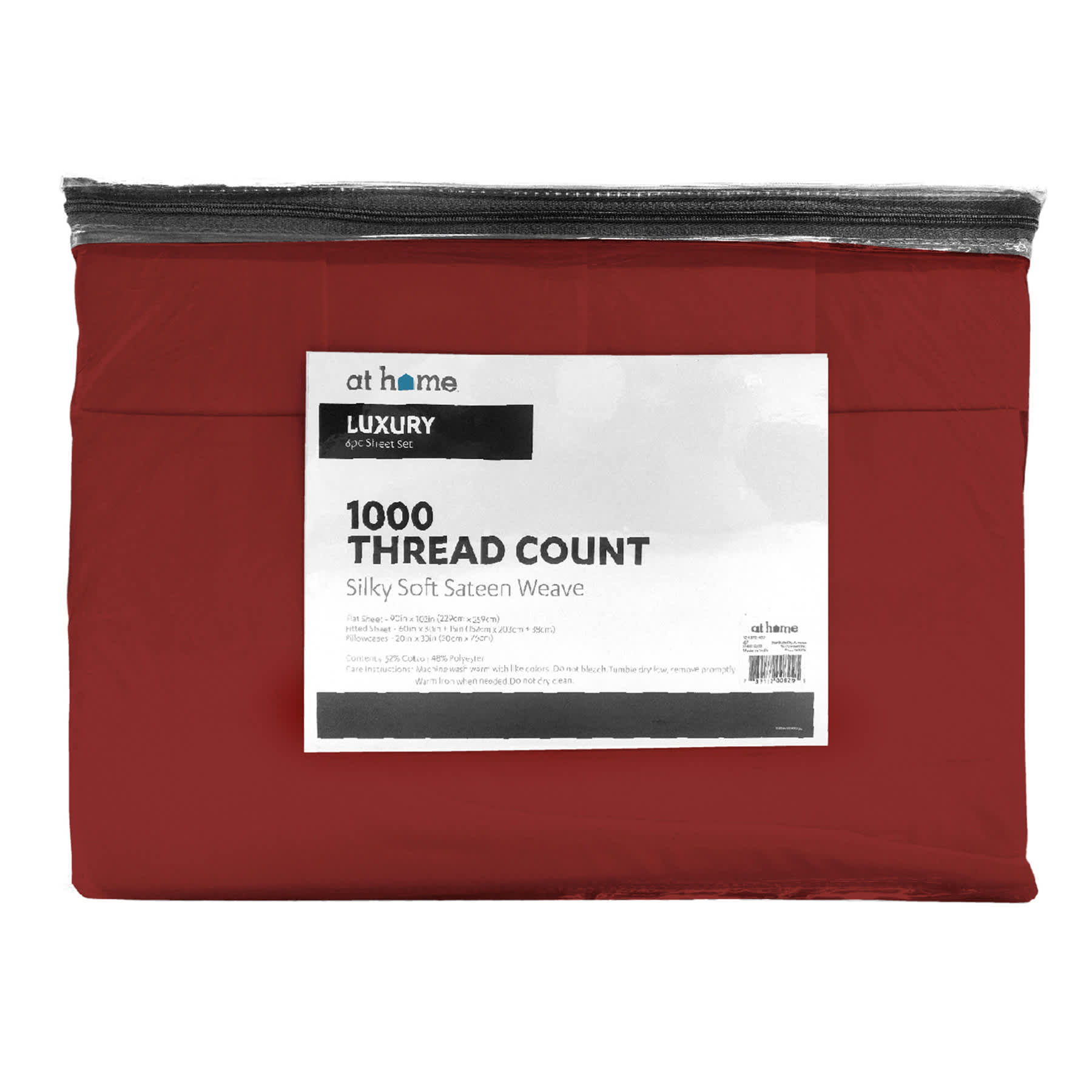6-Piece Red 1000 Thread Count Luxury Sheet Set, Queen