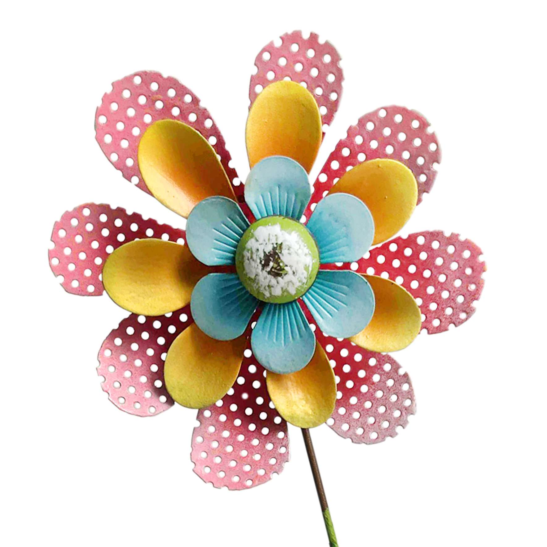 Pink Flower Yard Pick, 4.5"