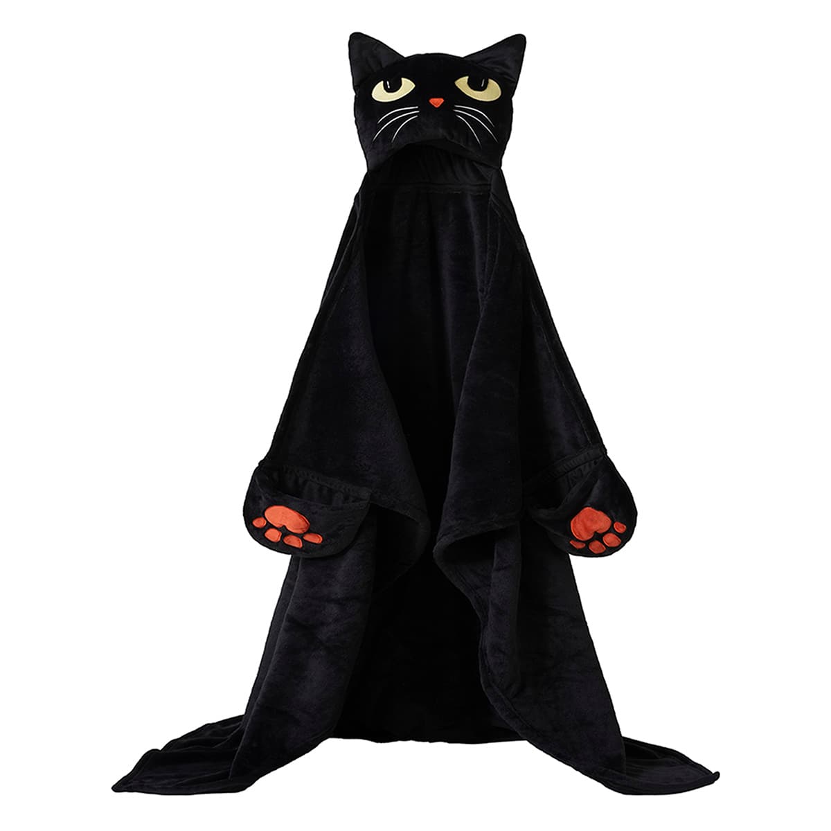 Hooded Halloween Cat Throw Blanket