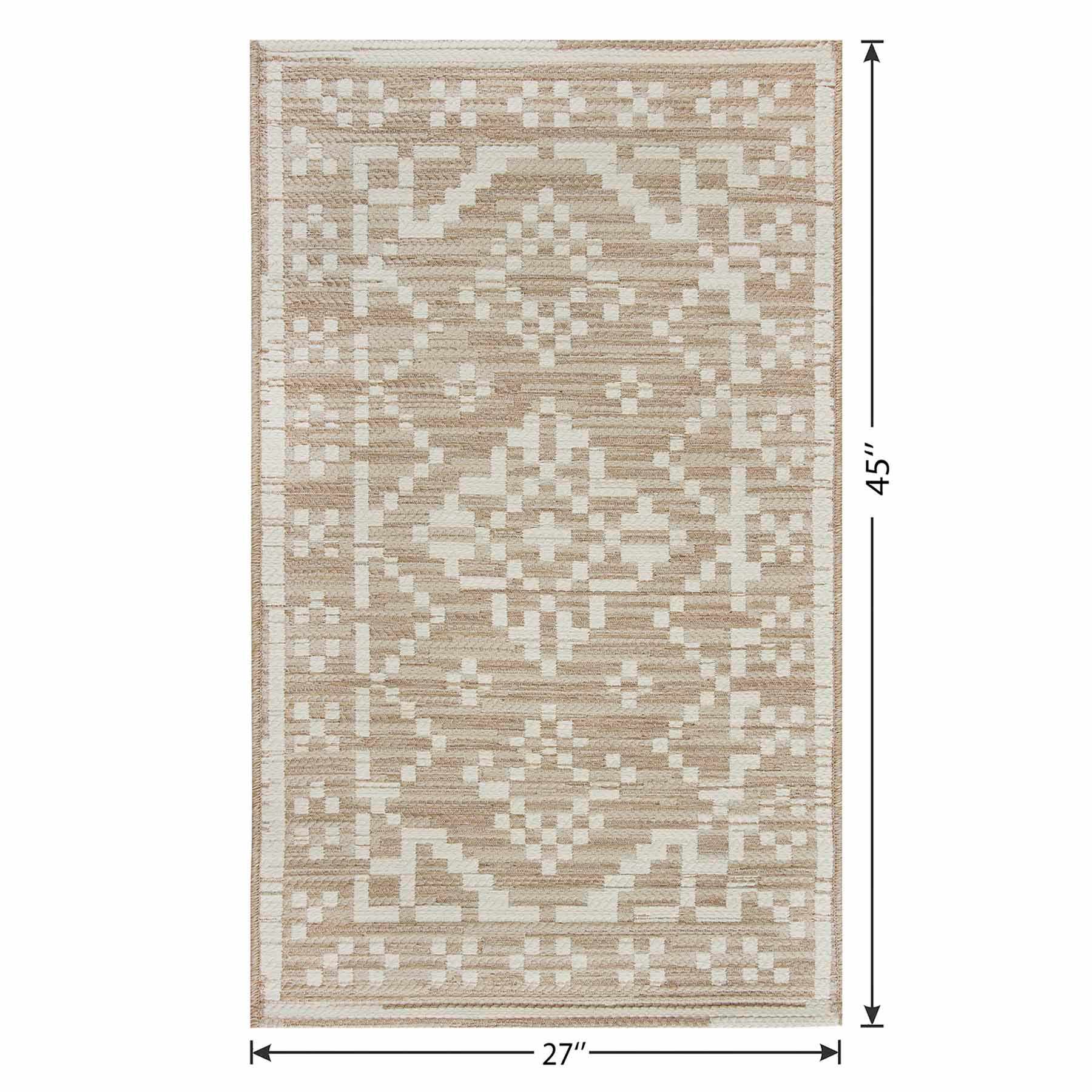 Linen Medallion Tapestry Outdoor Accent Rug, 27x45