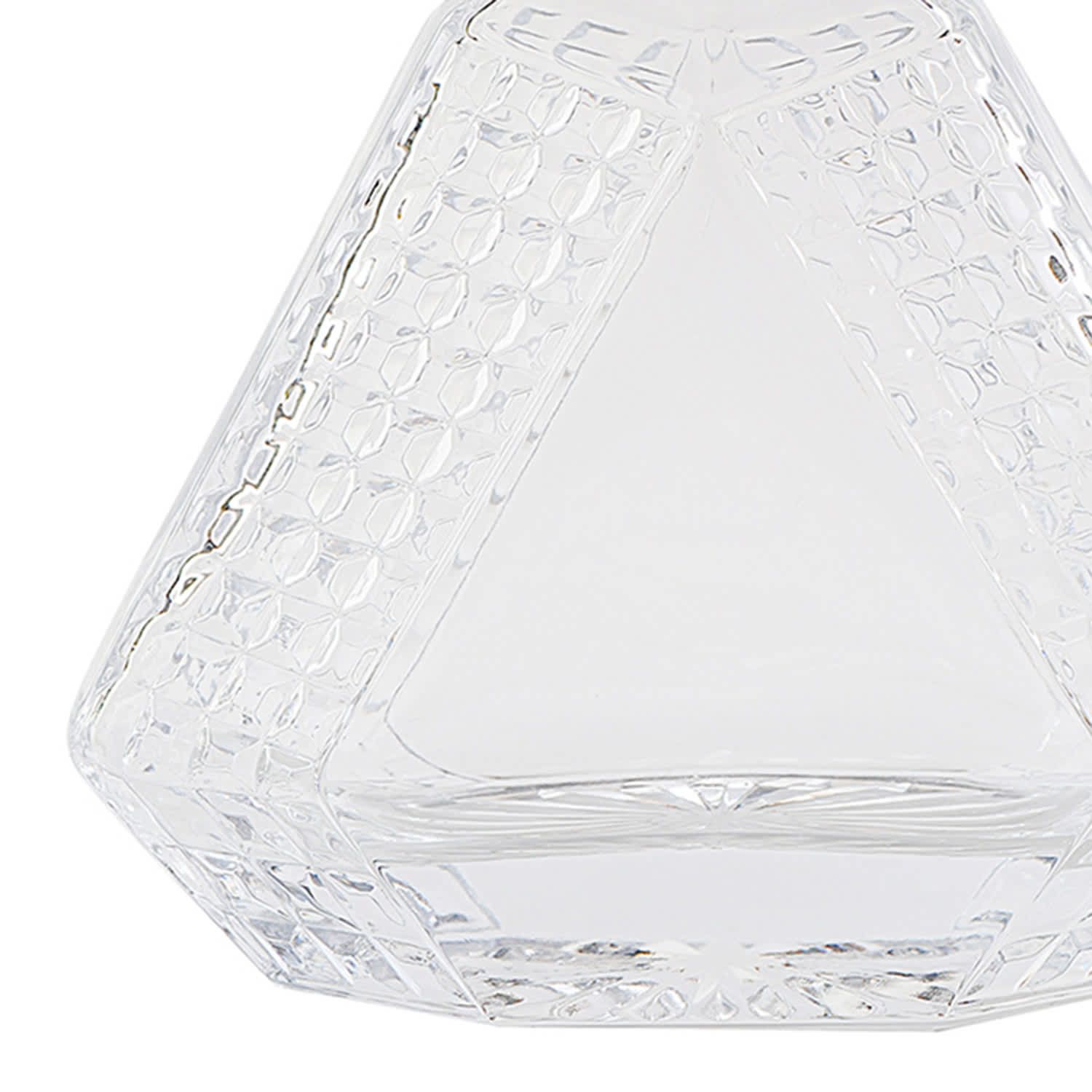 Textured Glass Triangle Decanter, 22oz