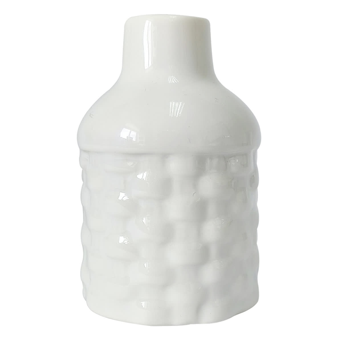 White Weave Design Ceramic Bud Vase, 4"