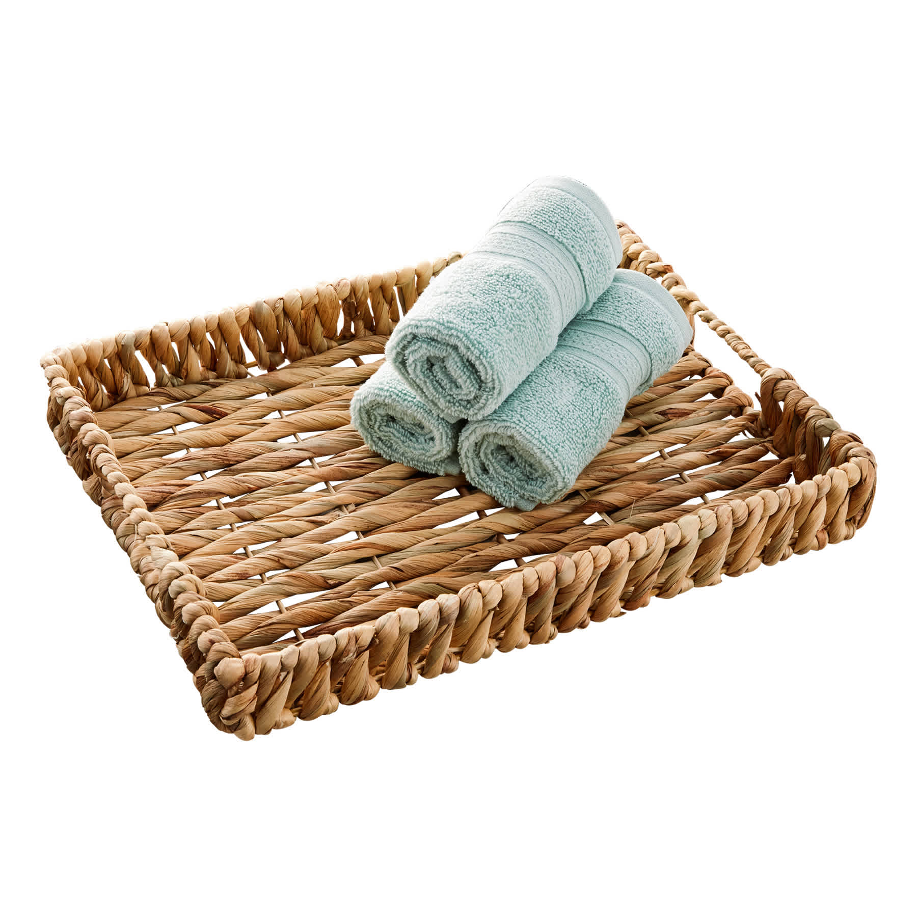 Natural Wicker Woven Decorative Tray, Small