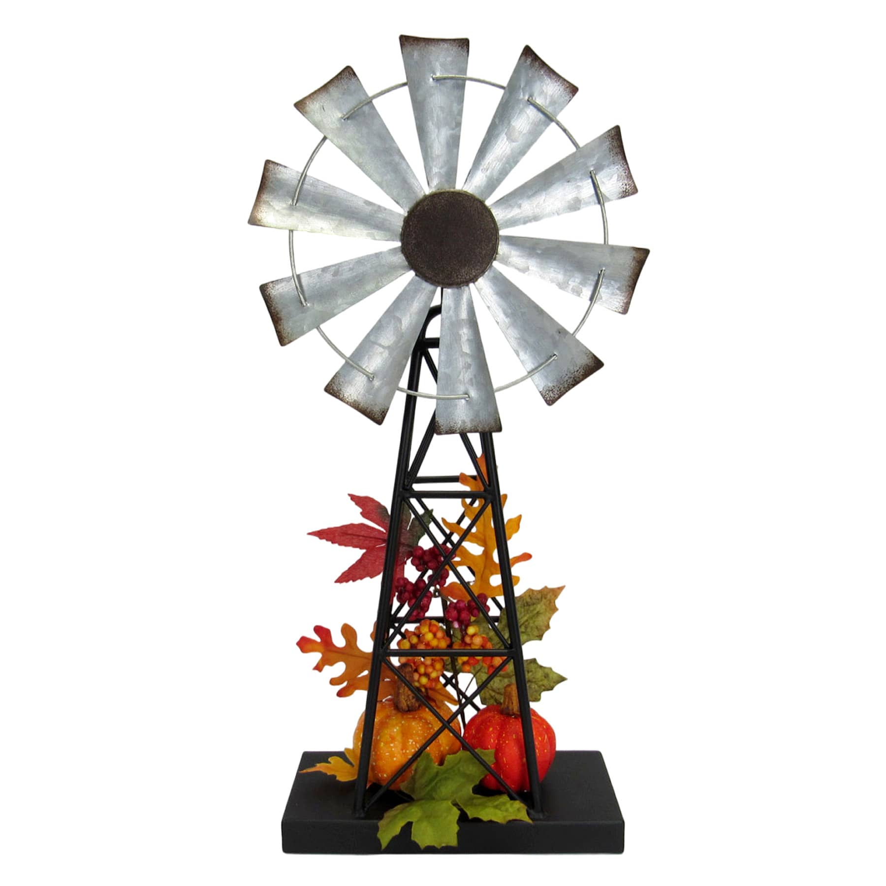 Homespun Harvest Leafy Metal Windmill, 18"