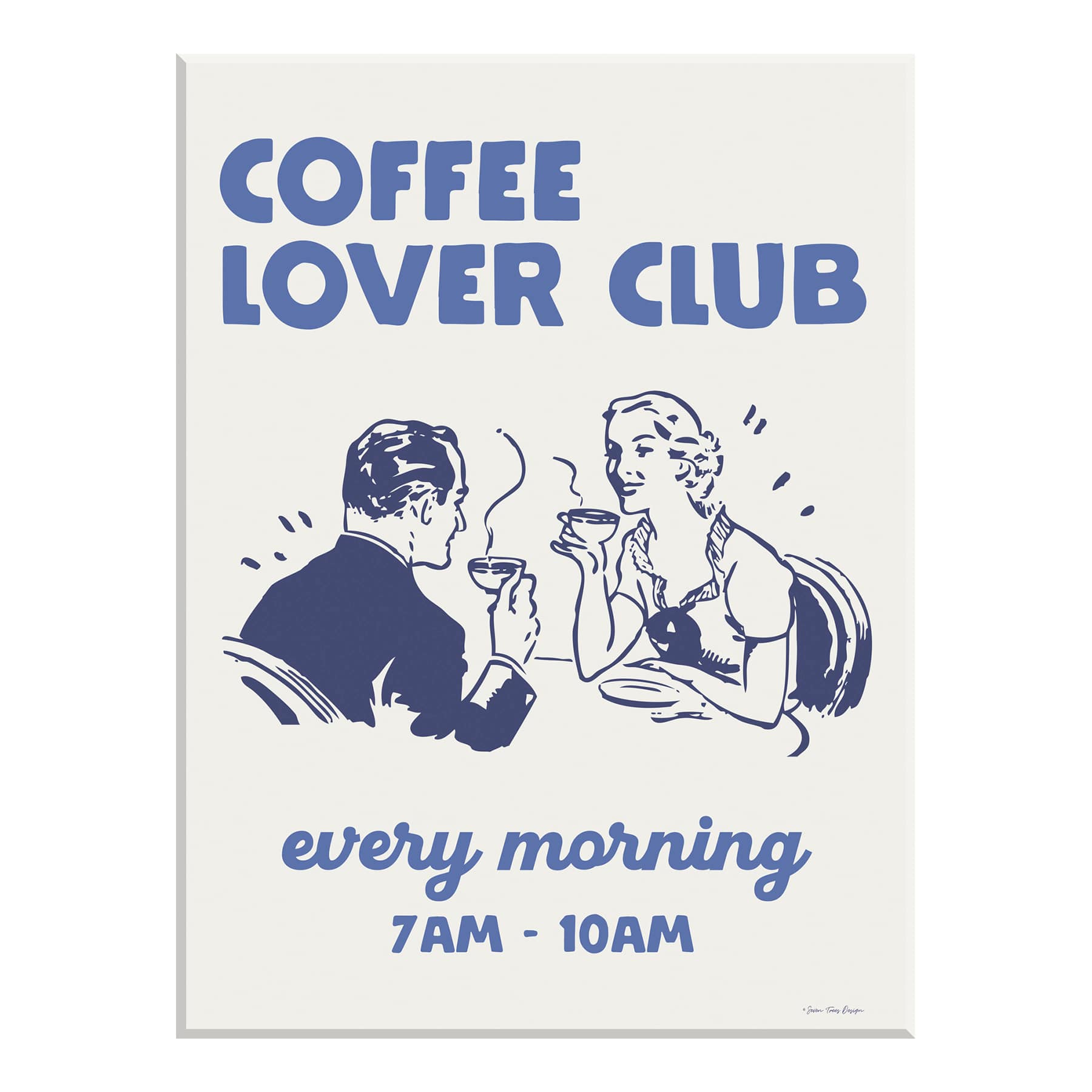 Coffee Lover Club Every Morning Canvas Wall Art, 16x12