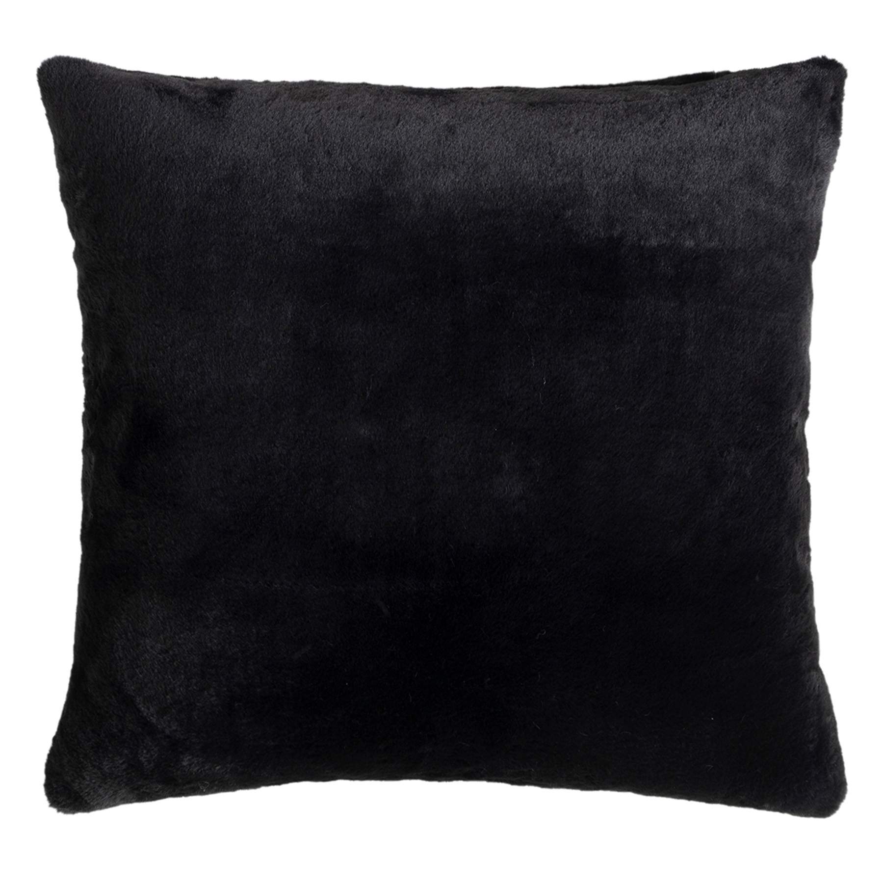 Bristol Black Faux Fur Throw Pillow, 18"