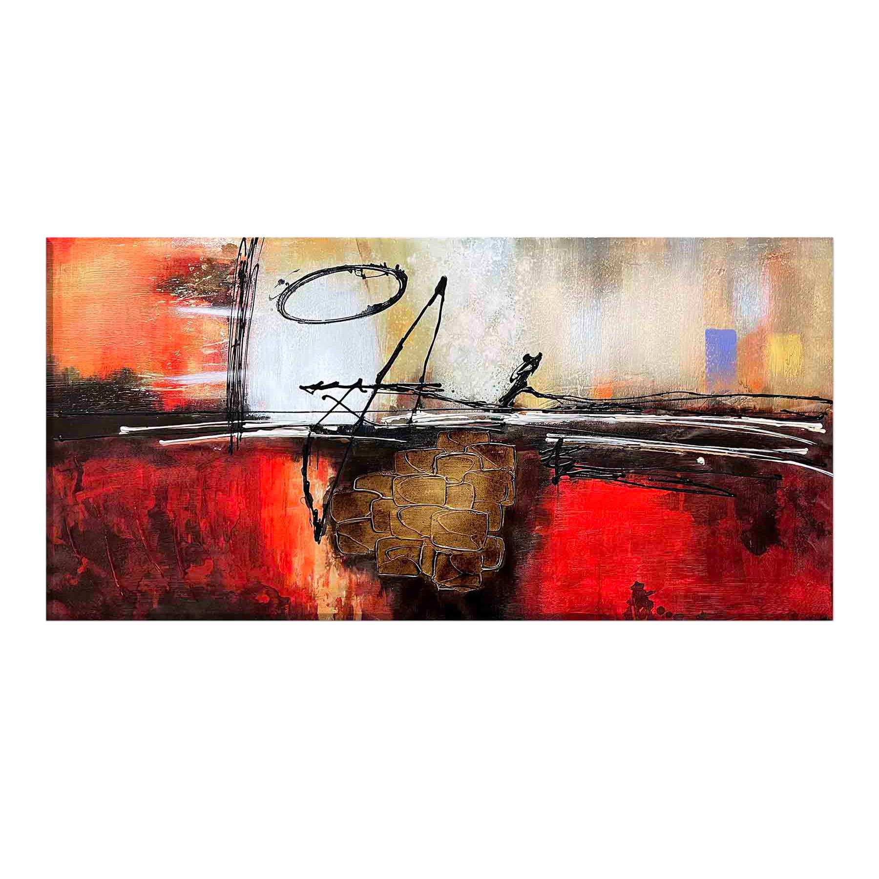Scribble Abstract Enhanced Canvas Wall Art, 24x48
