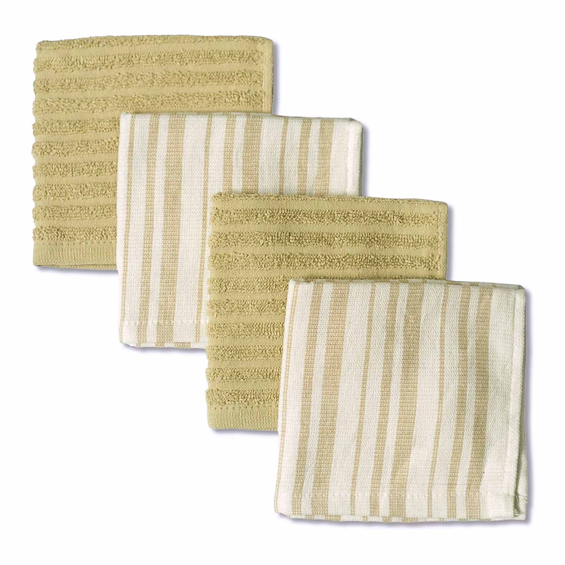 Set of 4 Taupe Lakewood Reversible Terry Dish Cloths