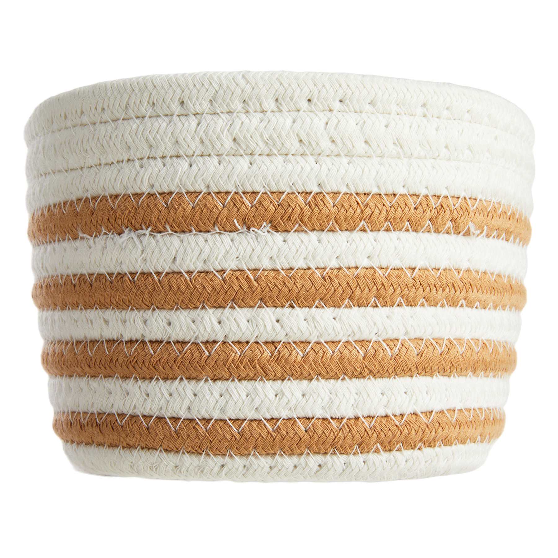 Glam Tan Stripe Rectangle Bins-Medium