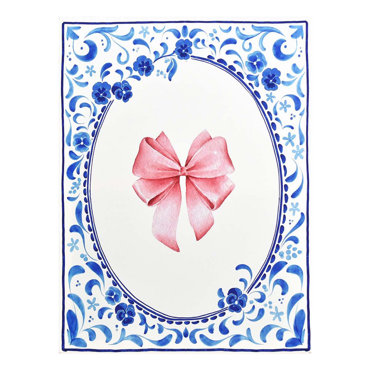 Pink Bow Canvas Wall Art, 12x16