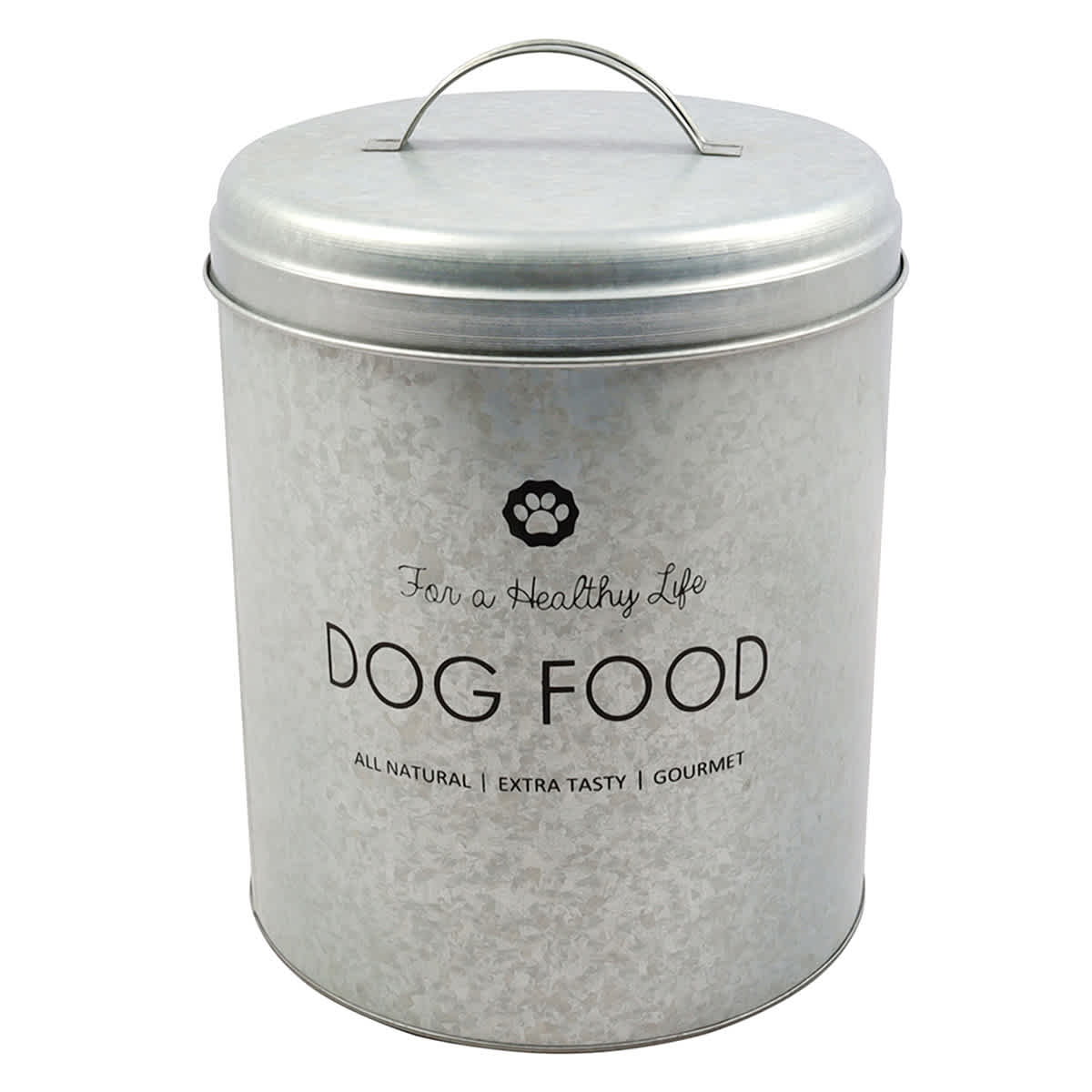 Buster Healthy Life Galvanized Metal Pet Food Canister, 17lb