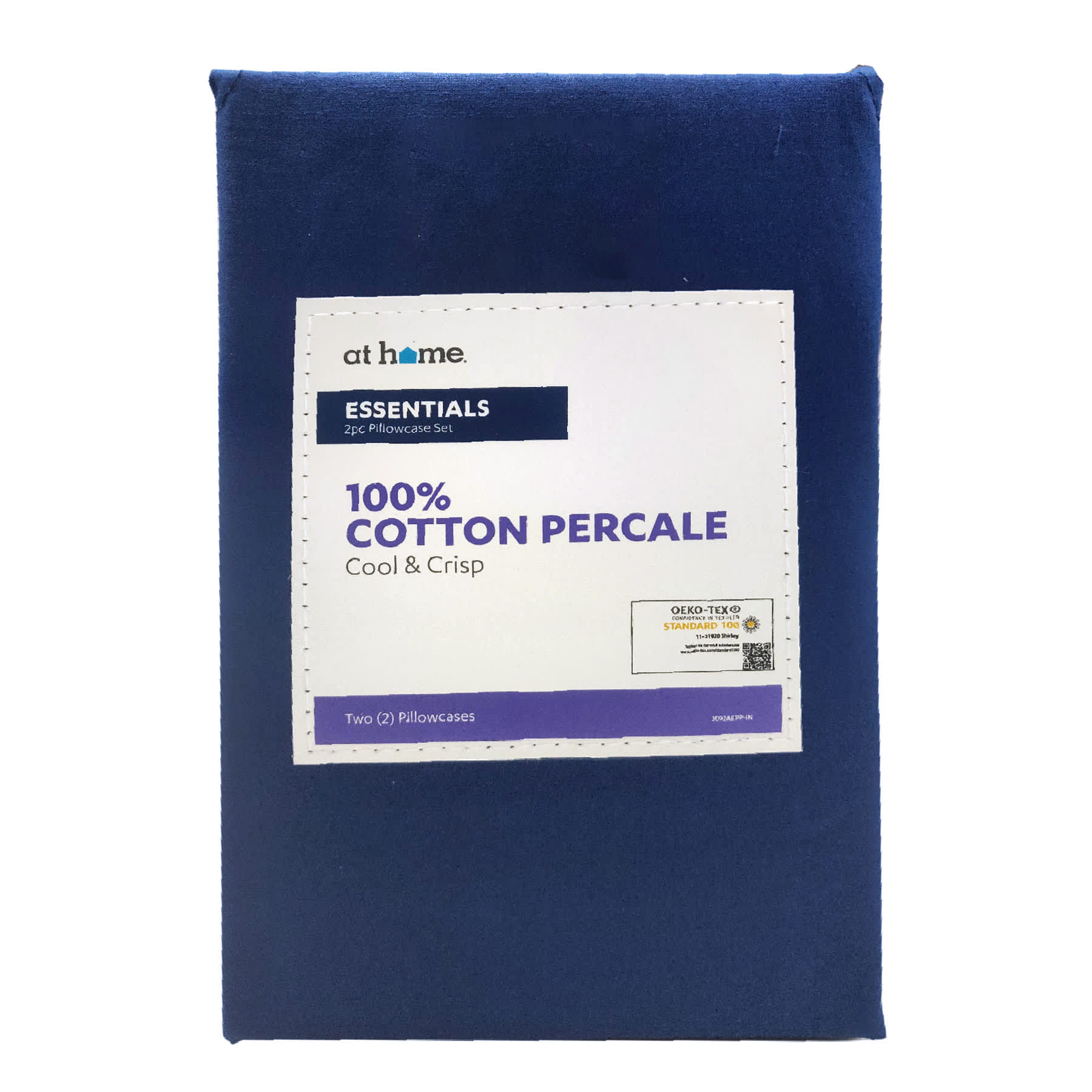 2-Piece Navy Blue 200 Thread Count Essentials Pillowcase Set, King