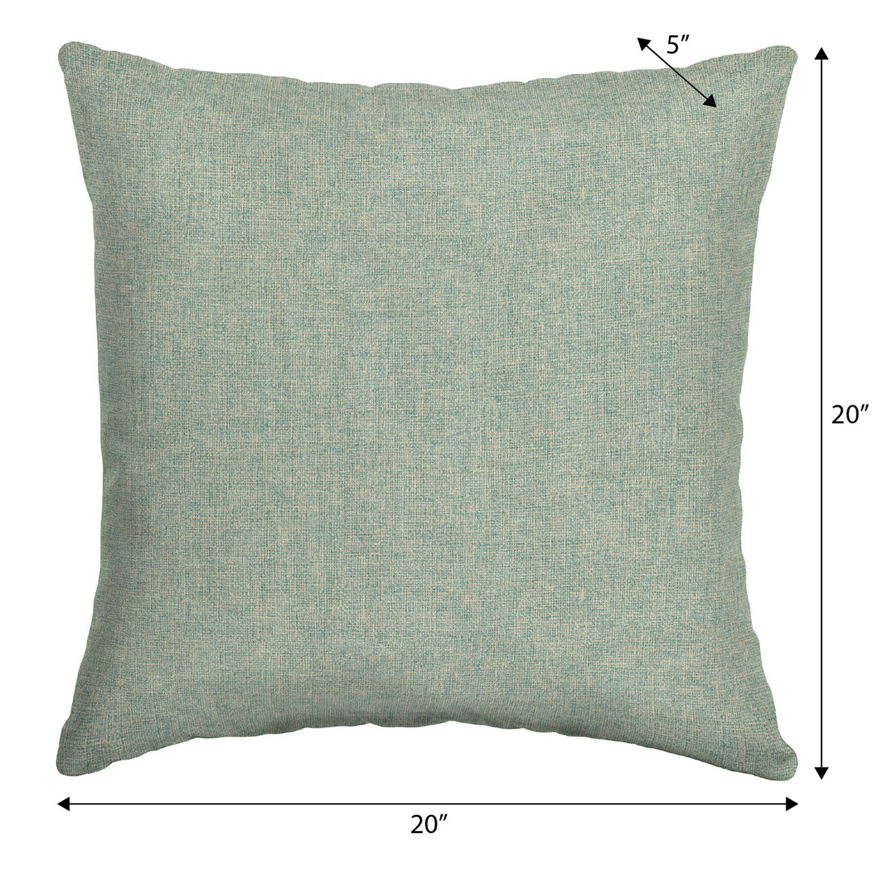 Spa Blue Premium Woven Oversized Square Outdoor Throw Pillow, 20"