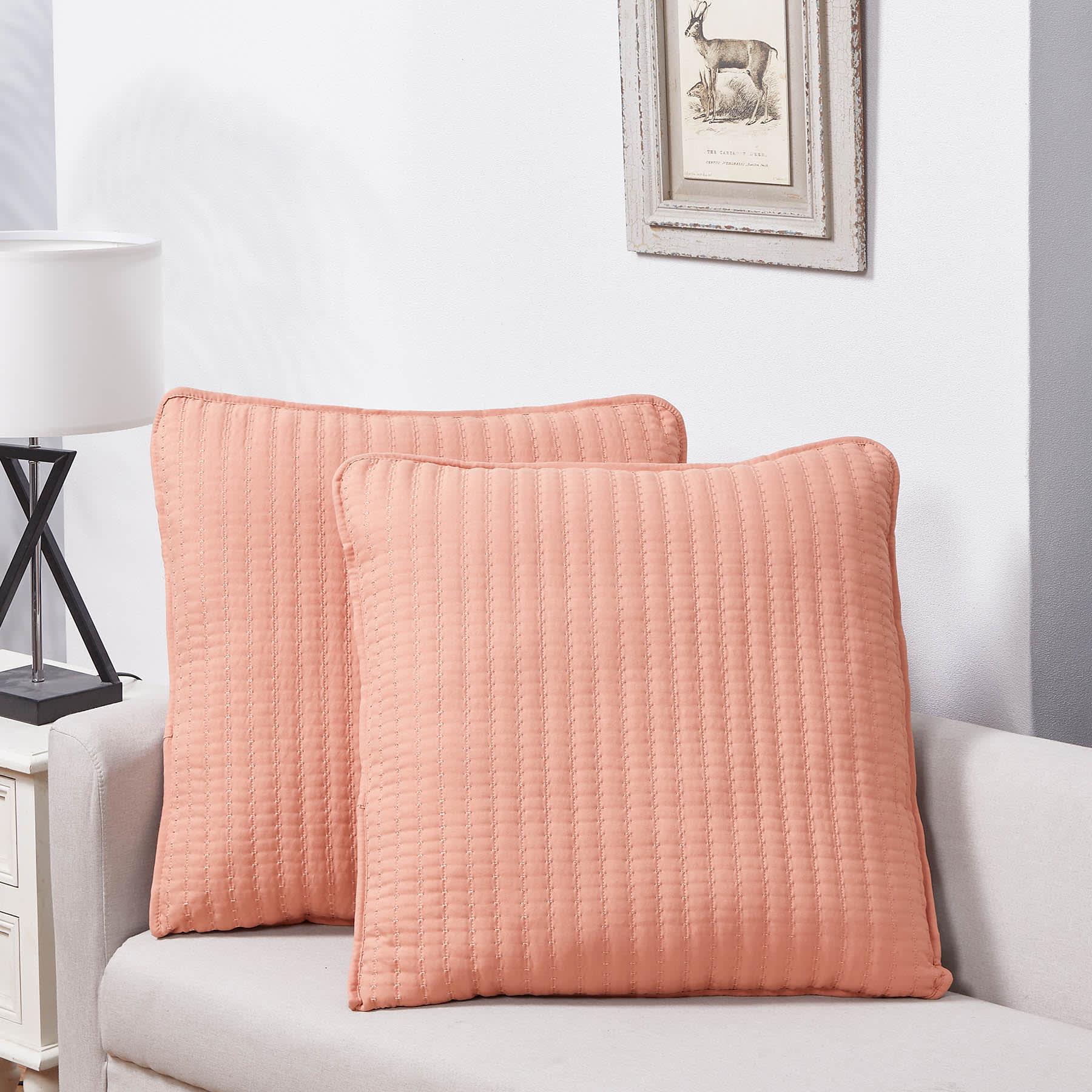 Honeybloom 2-Pack Pink Washed Microfiber Throw Pillows, 24"