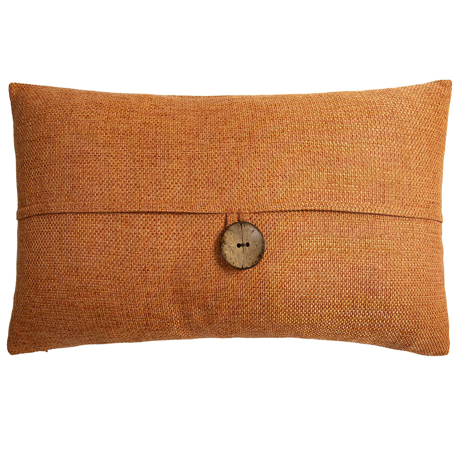 Clayton Orange Coconut Button Throw Pillow, 13x24