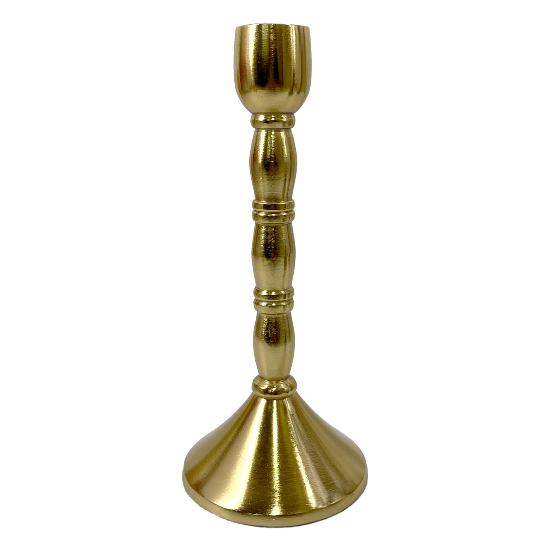 Providence Gold Taper Candle Holder, 8"