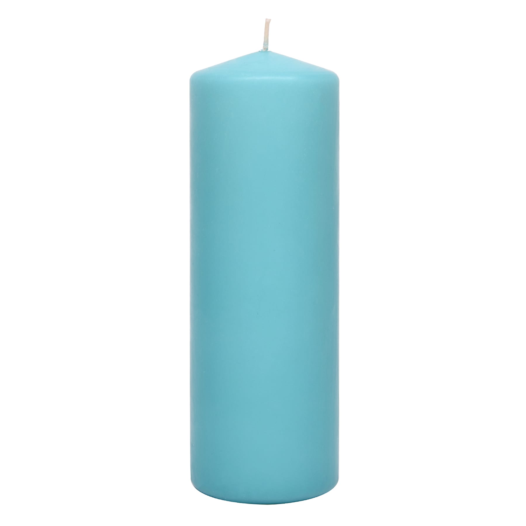 Aqua Unscented Overdip Pillar Candle, 3x8