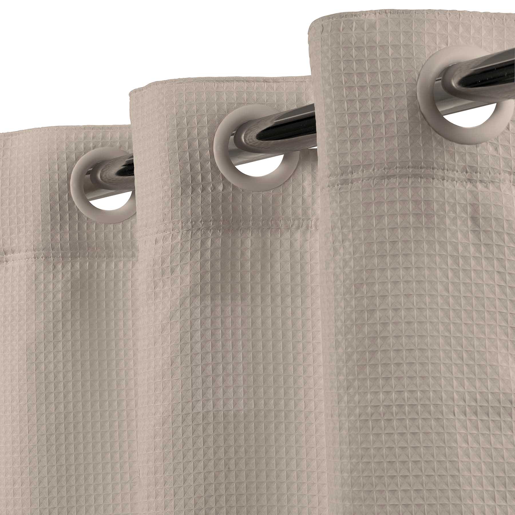 Cobblestone Hookless Waffle Solid Shower Curtain, 74"