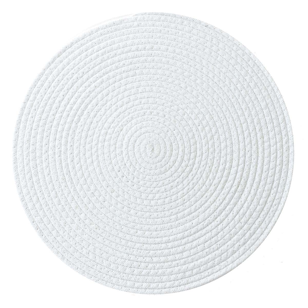 Avilla White Round Placemat, 15"
