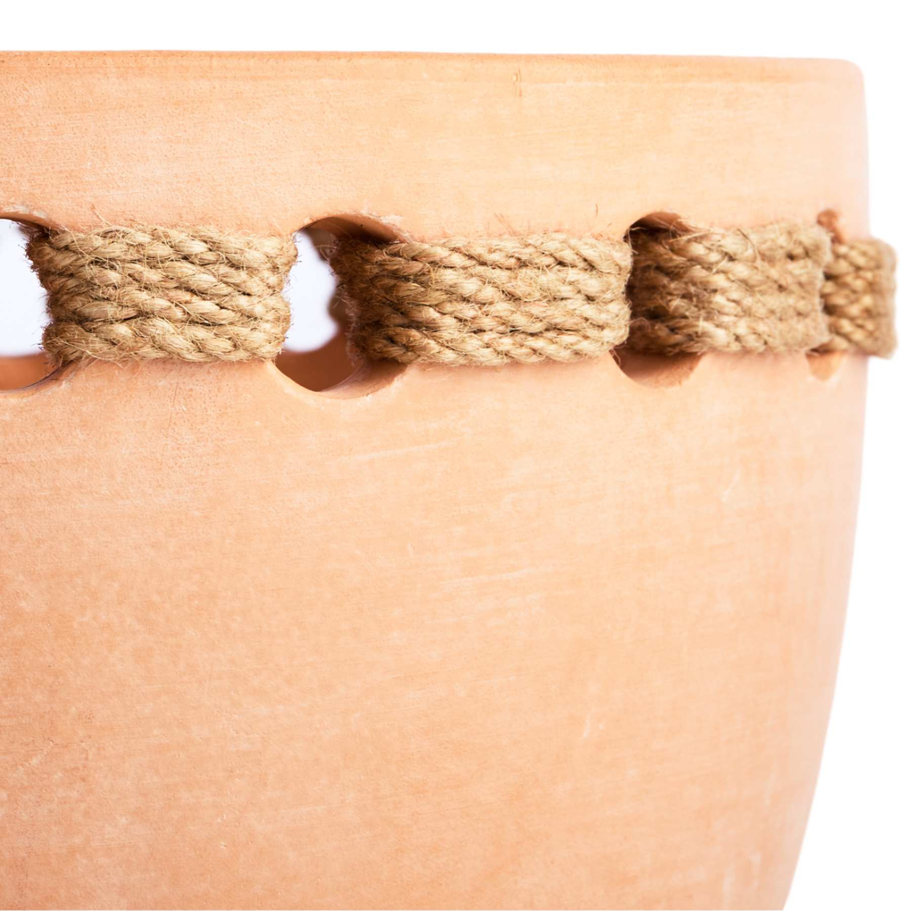 Terracotta Rope Outdoor Planter, Small