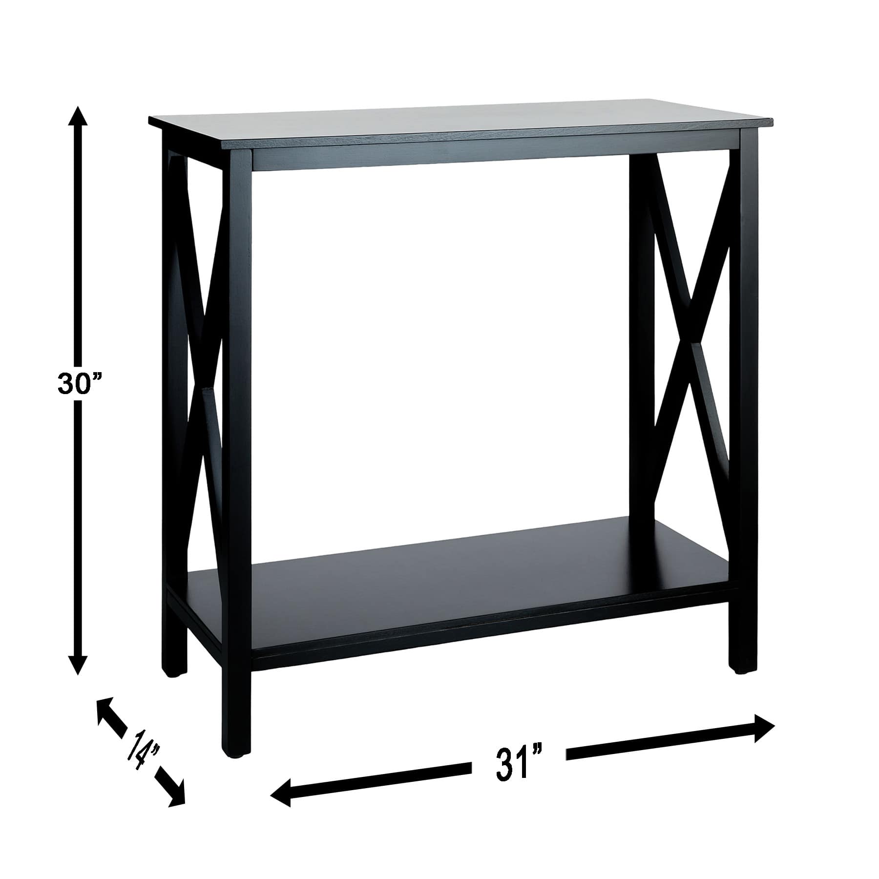 Alexander Wooden Console Table, Black