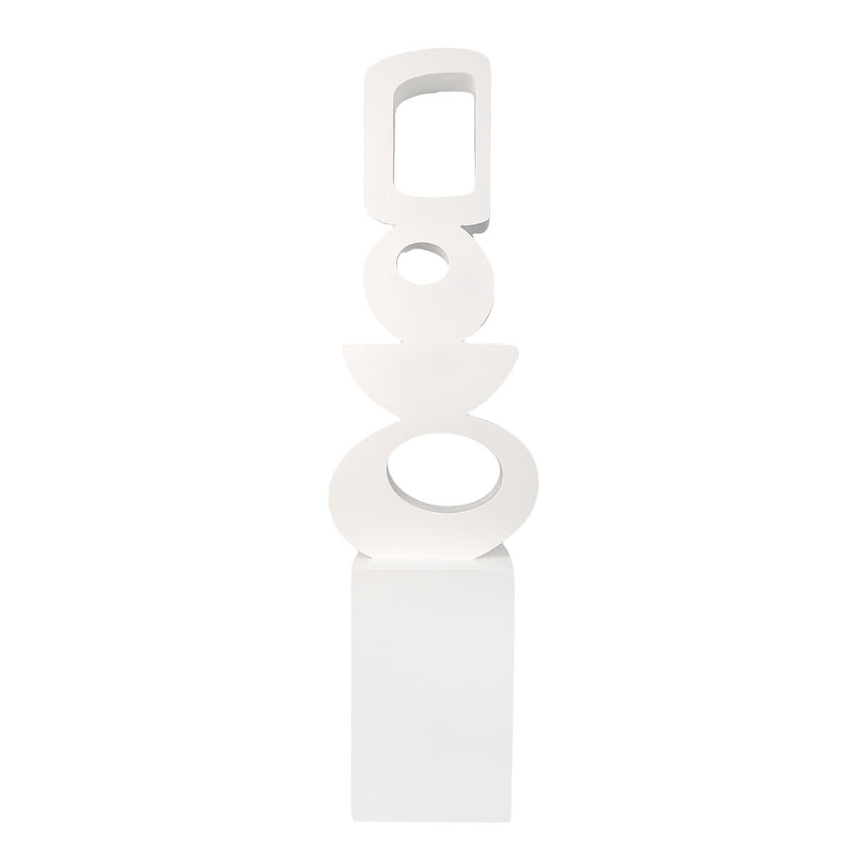 Crosby St. White Geometric Outdoor Garden Statue, 36.6
