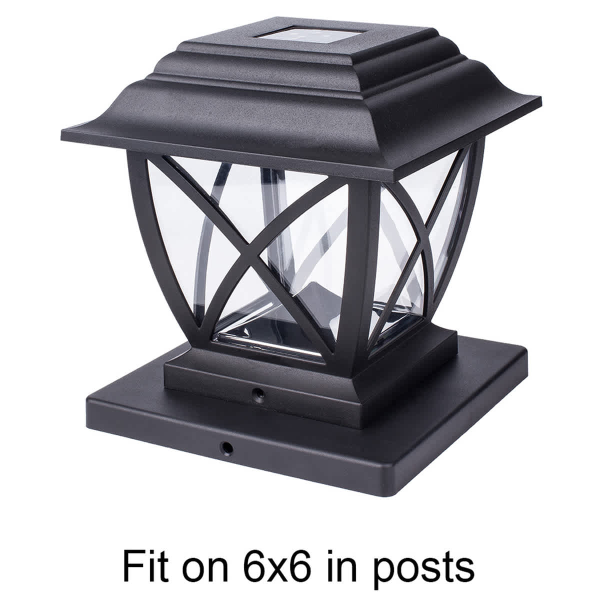 Set of 2 5-Lumen Solar Black Post Cap Lights