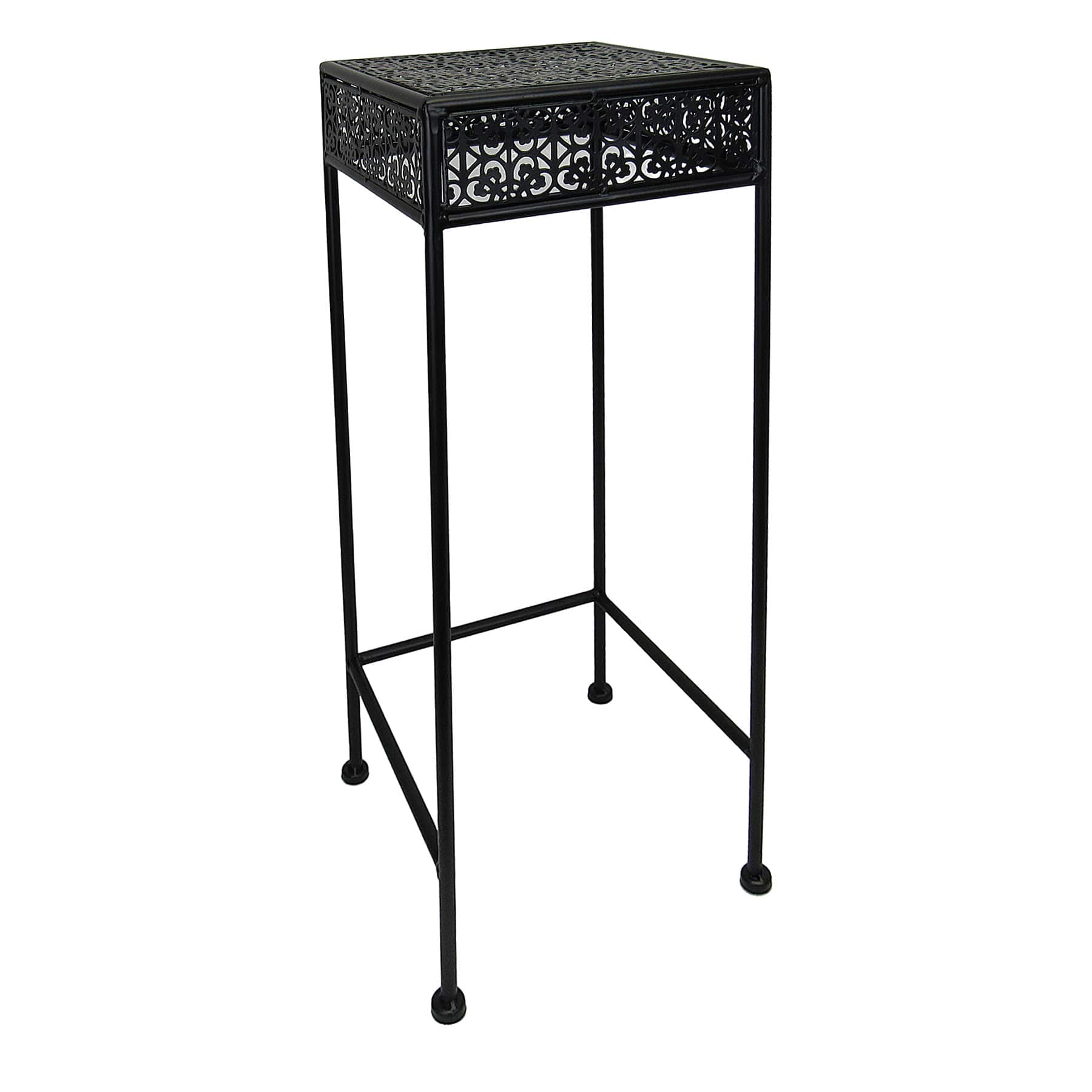 Black Metal Square Plant Stand, Medium