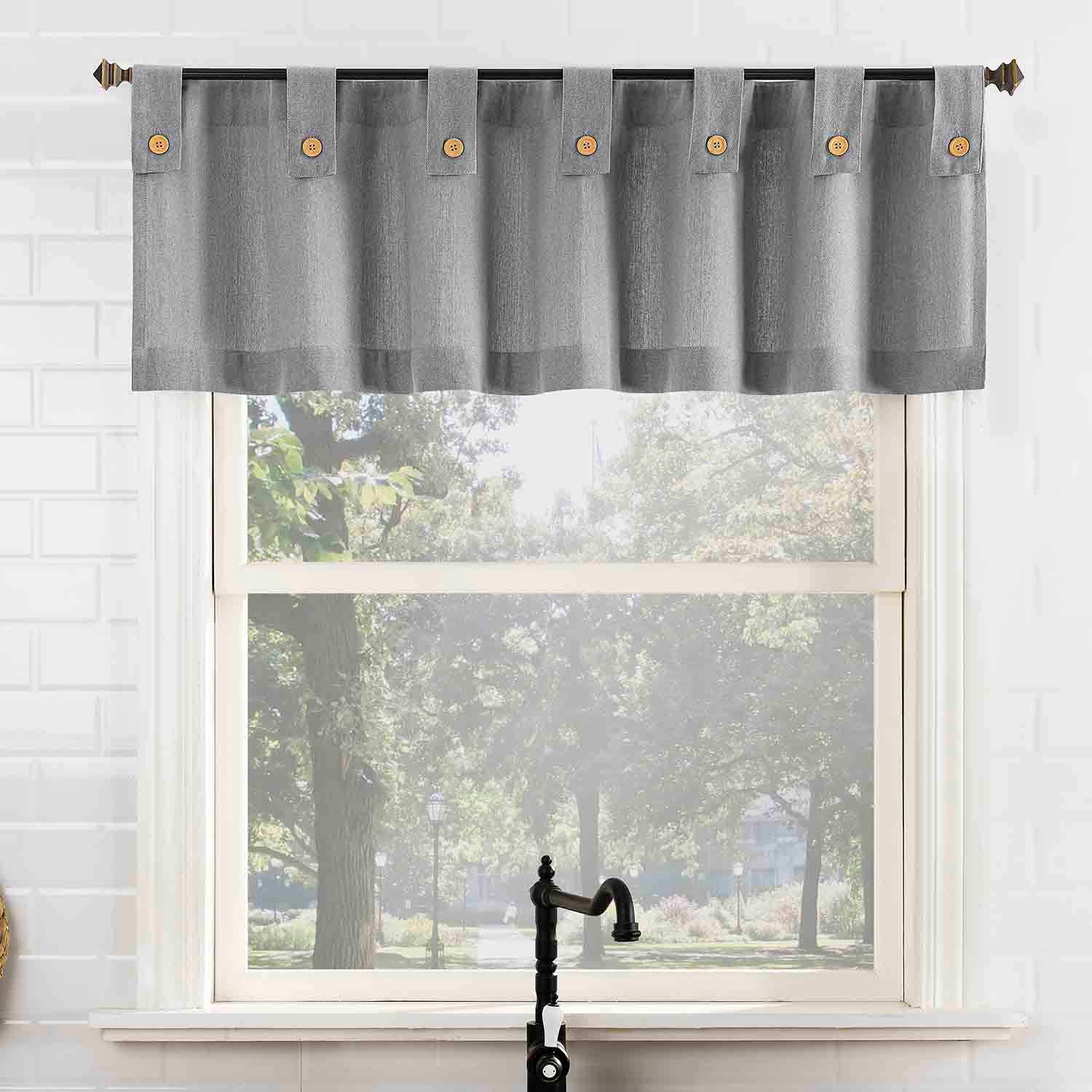Mason Grey Small Single Curtain Valance, 54x14