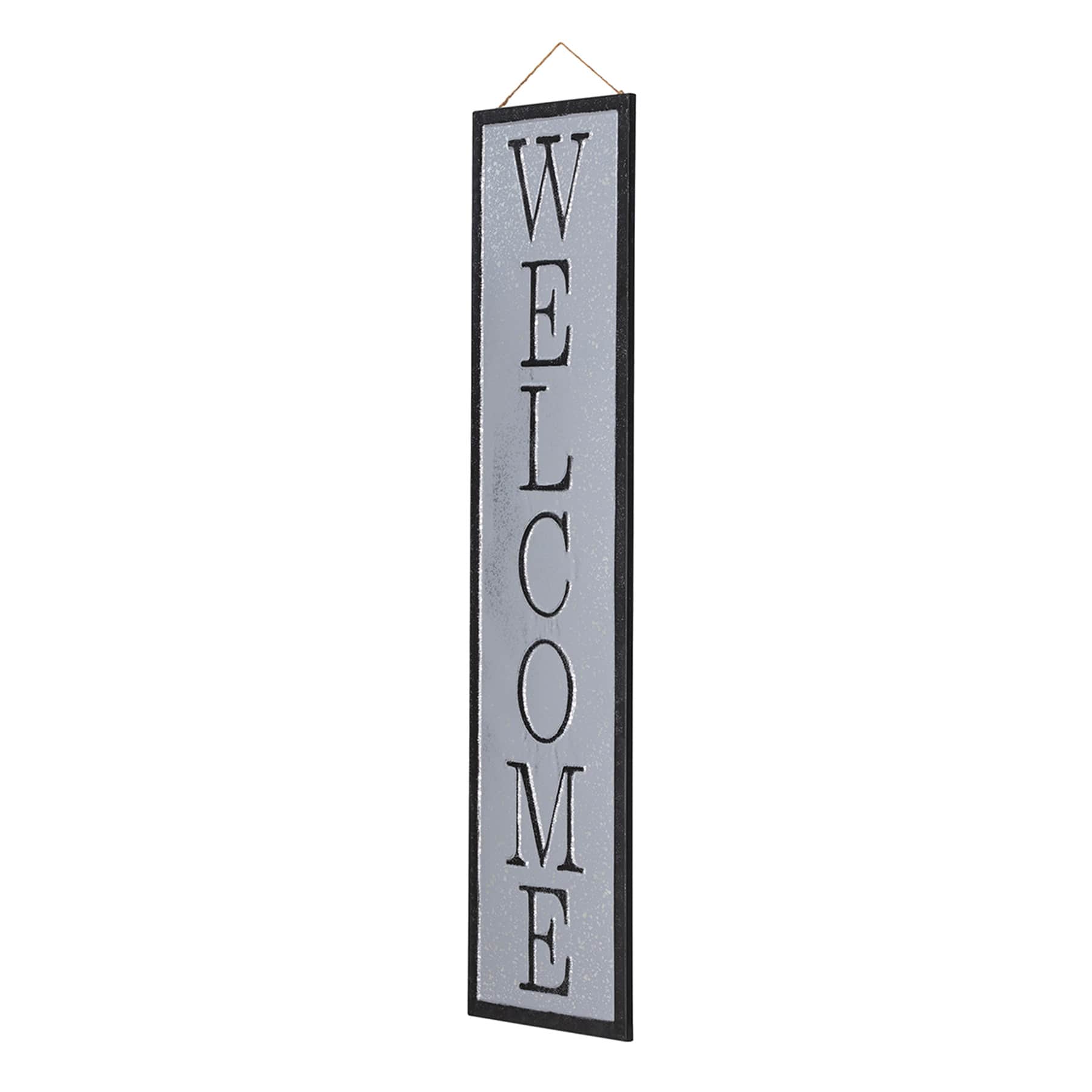 Welcome Galvanized Metal Outdoor Wall Decor, 48"