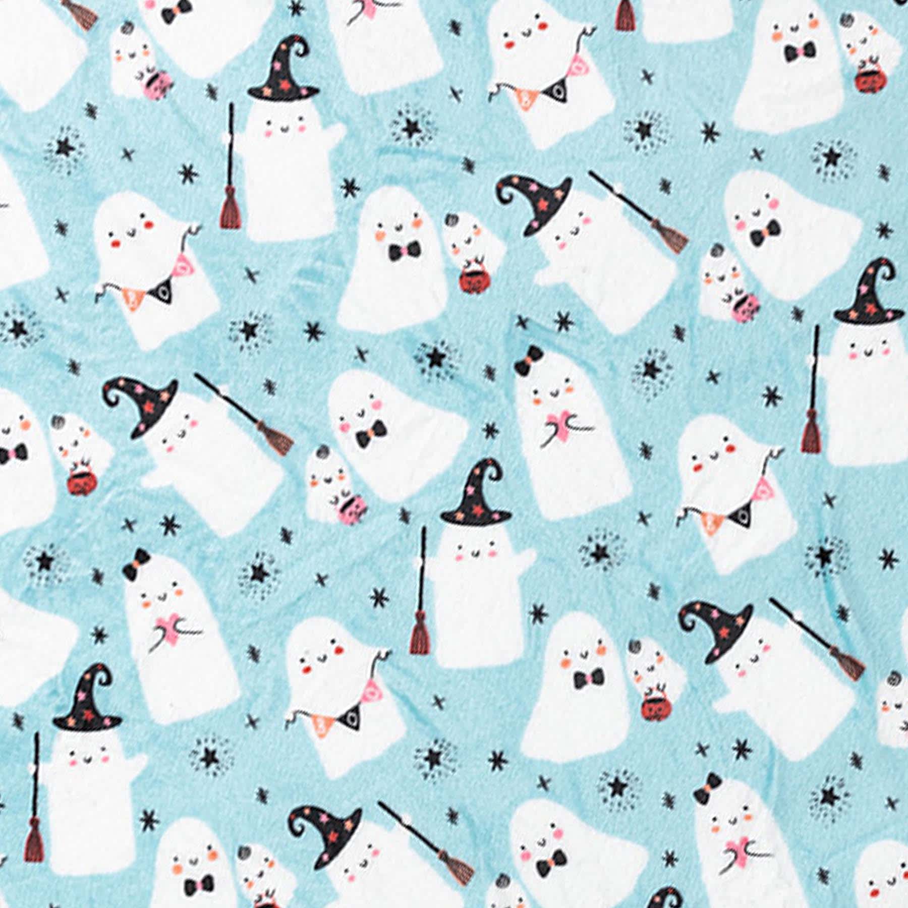 Spooky Ghost & Stars Multicolor Throw Blanket, 50x60