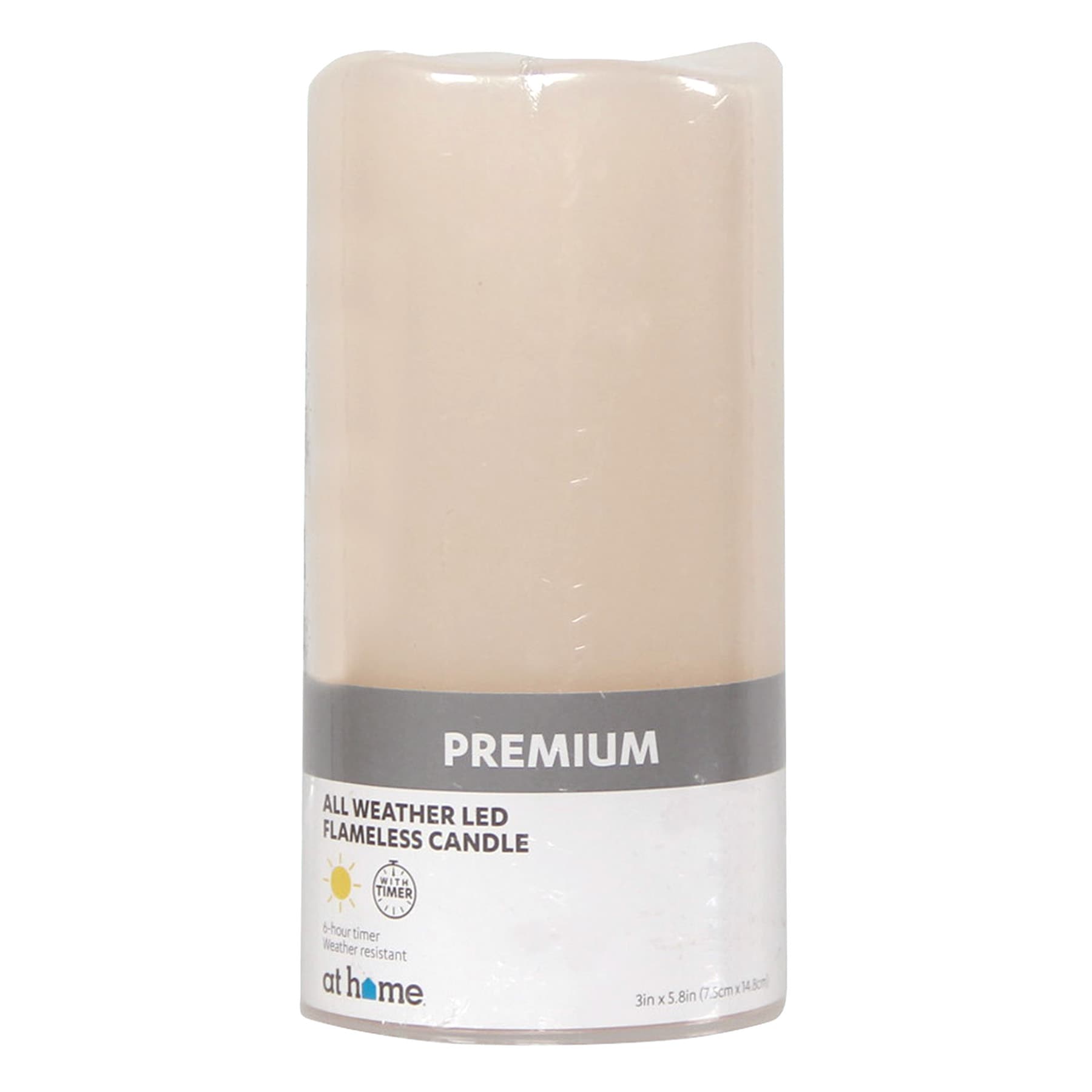 Ivory LED Pillar Candle with 6 Hour Timer, 3x6