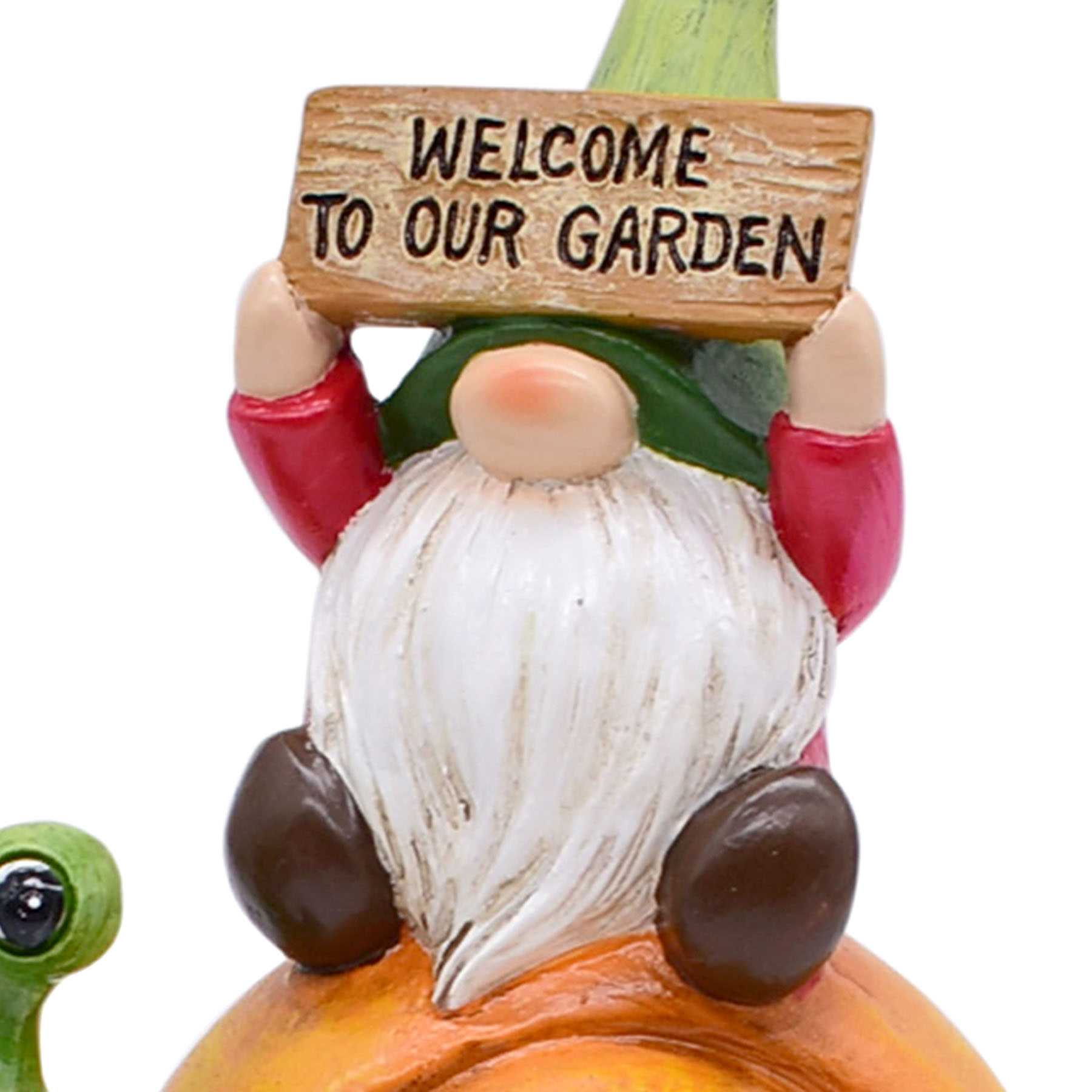 Gnome Riding Snail Outdoor Garden Statue, 7"